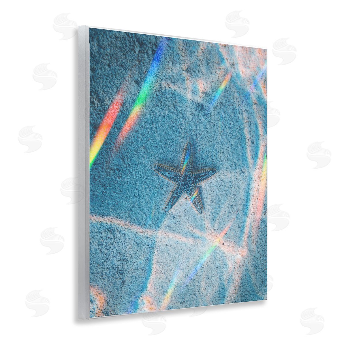 Stupell Studio Prismatic Starfish on Sea Floor Wooden Wall Plaque Art Print