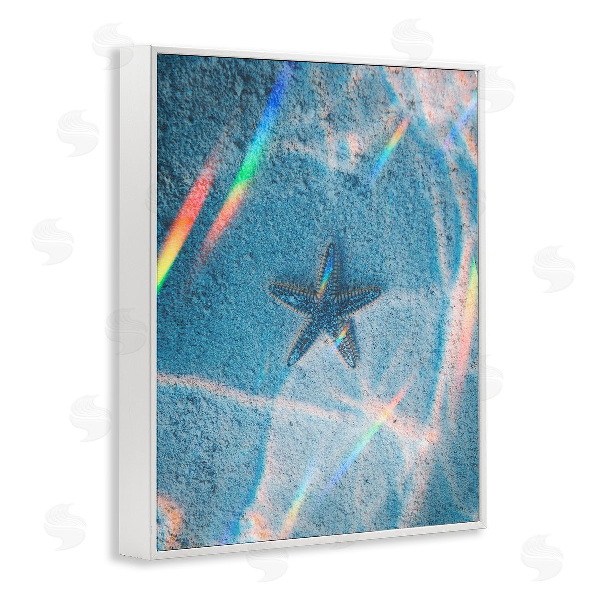 Stupell Studio Prismatic Starfish on Sea Floor White Framed Giclee Wall Art Print