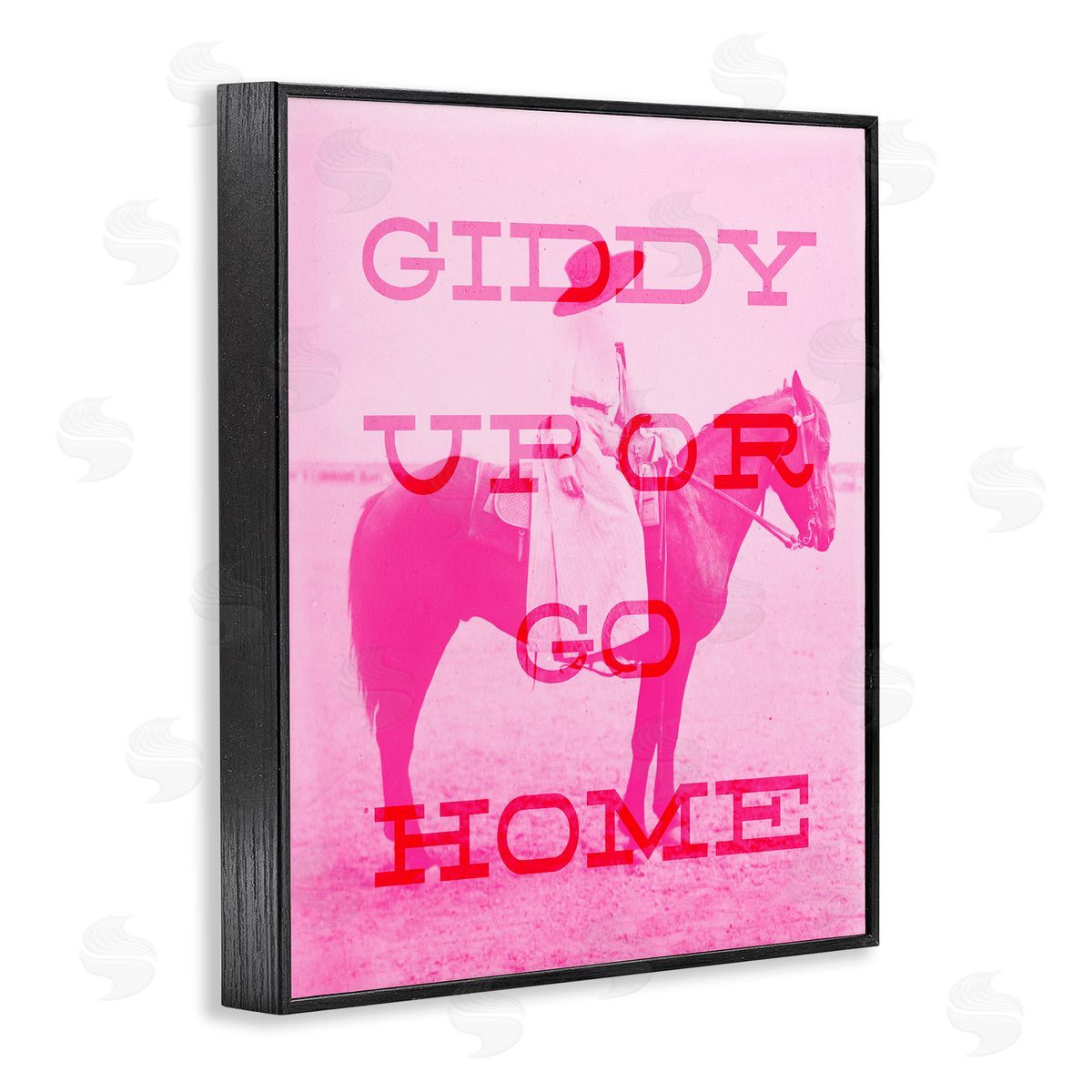 Stupell Studio Giddy Up or Go Home Black Framed Giclee Wall Art Print
