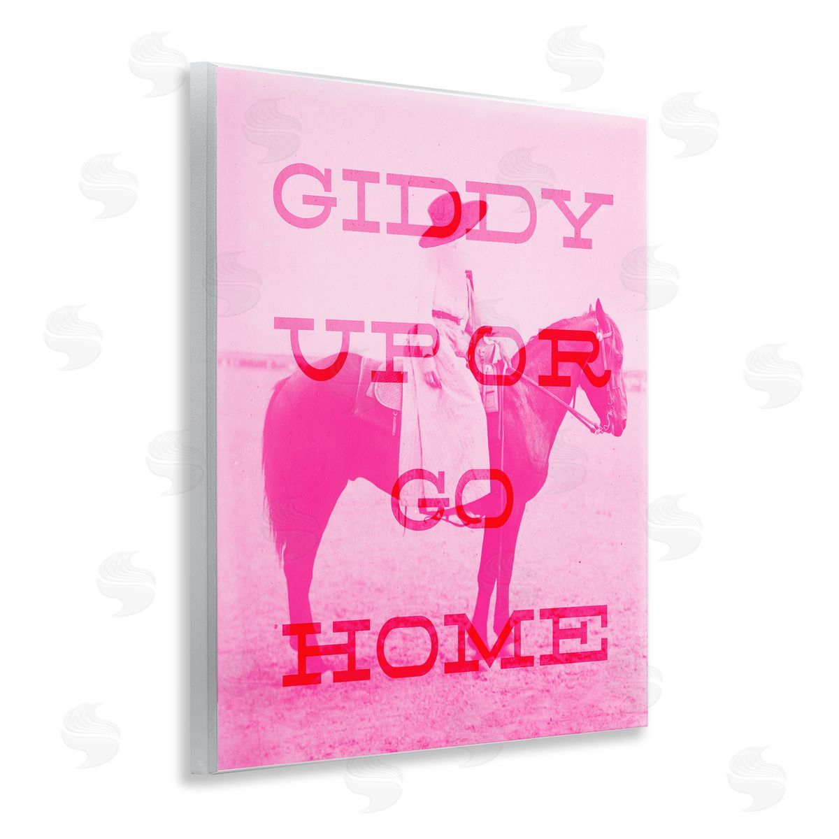 Stupell Studio Giddy Up or Go Home Wooden Wall Plaque Art Print