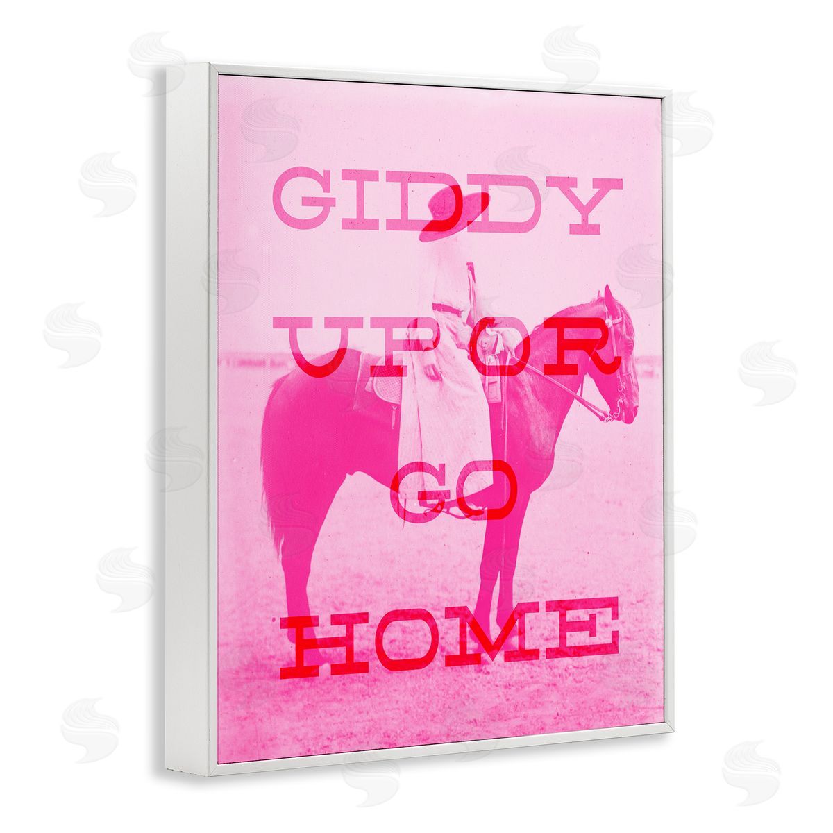 Stupell Studio Giddy Up or Go Home White Framed Giclee Wall Art Print