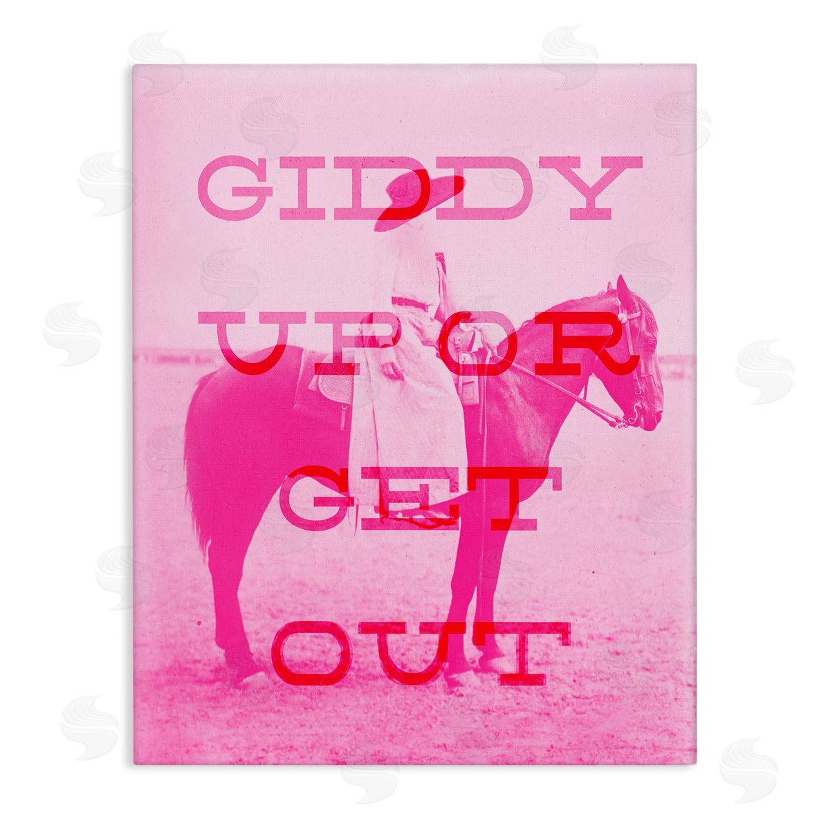 Stupell Studio Giddy Up or Get Out Canvas Wall Art Print