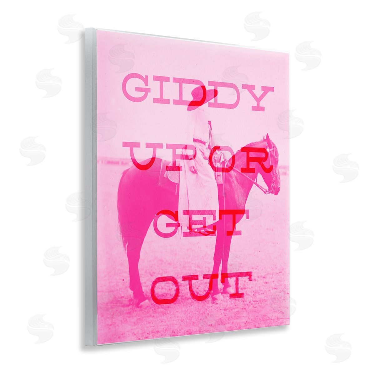 Stupell Studio Giddy Up or Get Out Wooden Wall Plaque Art Print