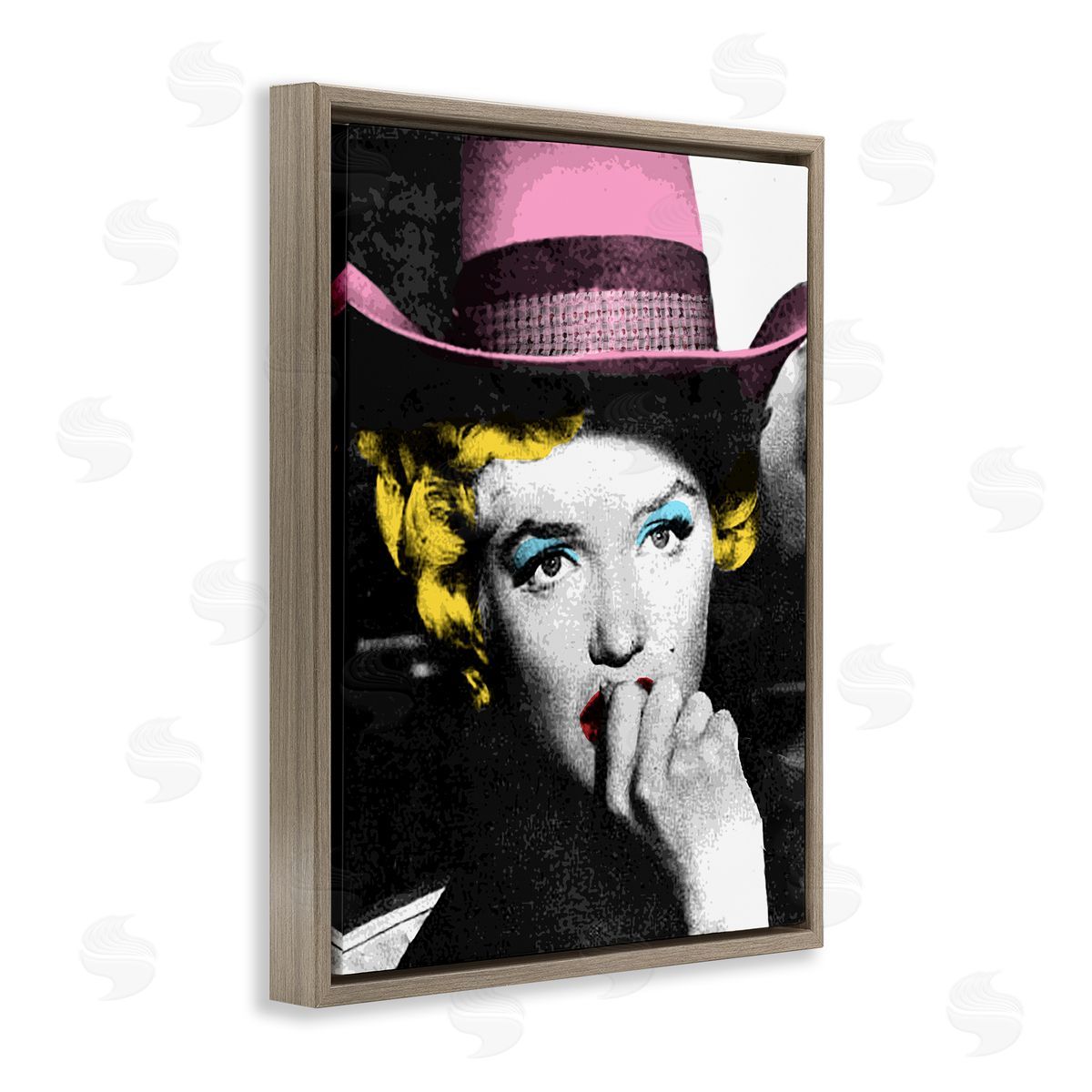 Stupell Studio Vintage Pop Culture Icon Brown Floating Frame Canvas Wall Art Print