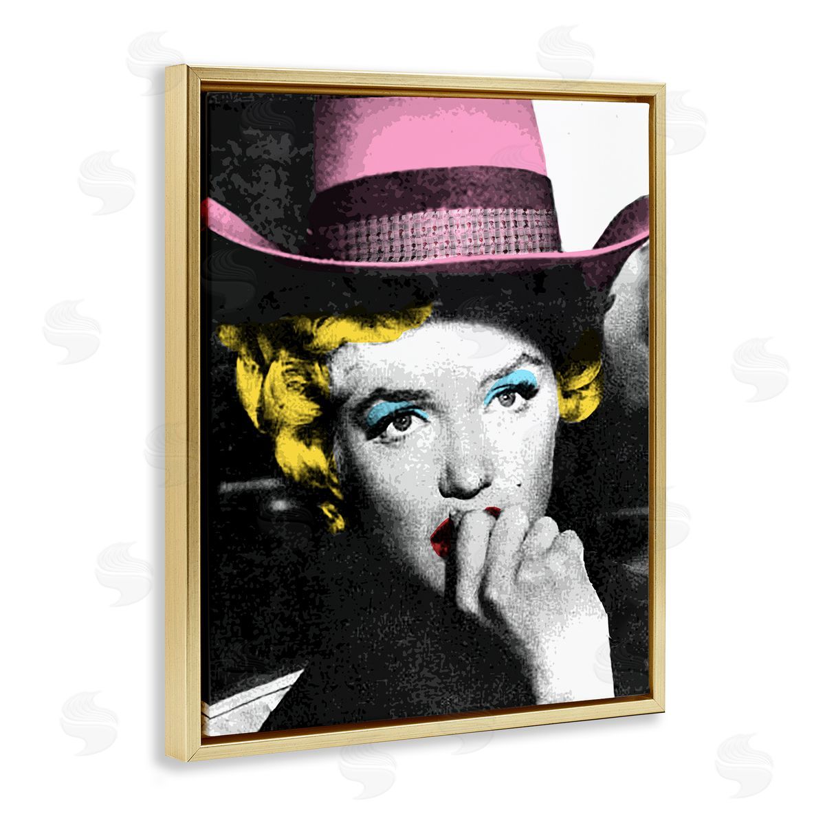 Stupell Studio Vintage Pop Culture Icon Gold Floating Frame Canvas Wall Art Print