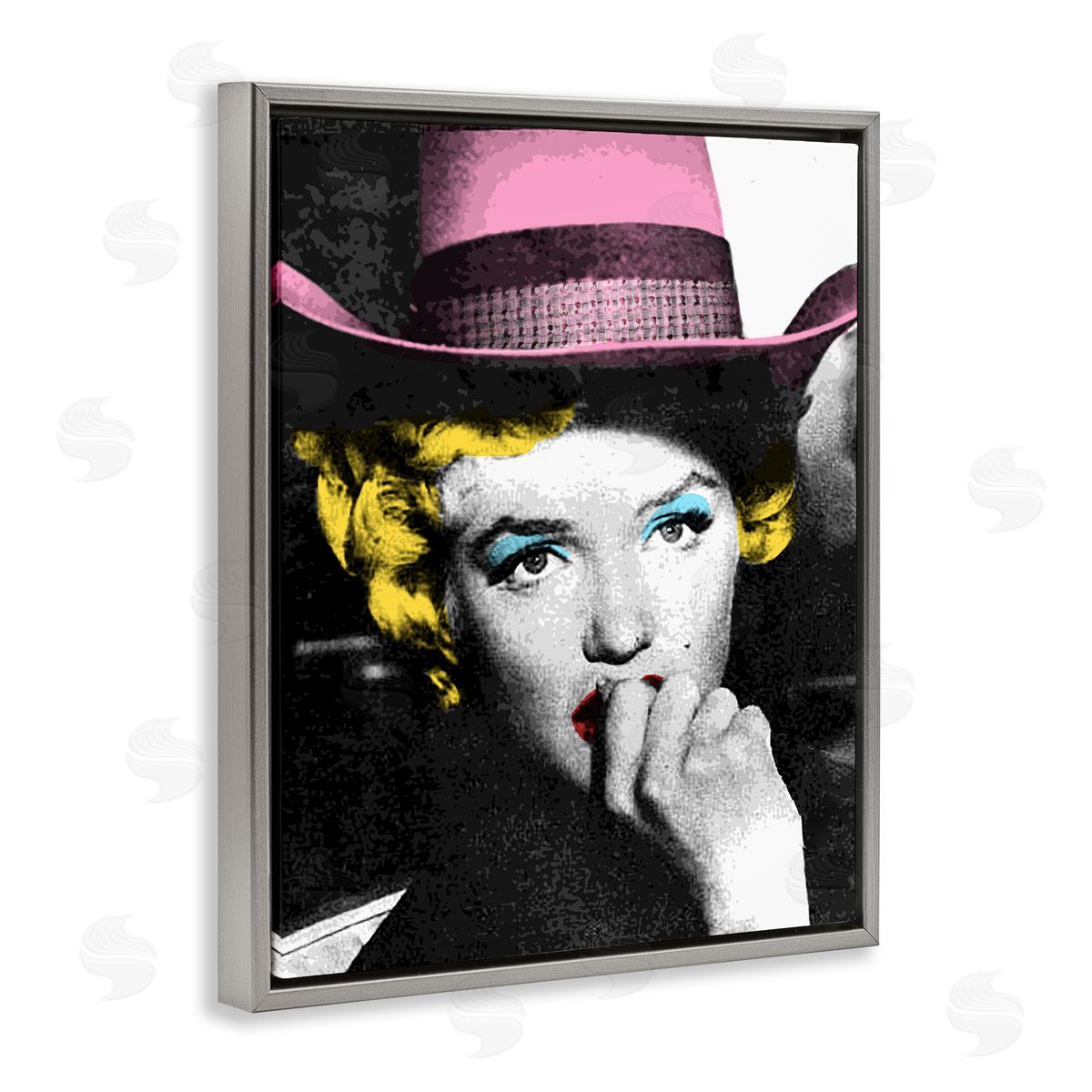 Stupell Studio Vintage Pop Culture Icon Gray Floating Frame Canvas Wall Art Print