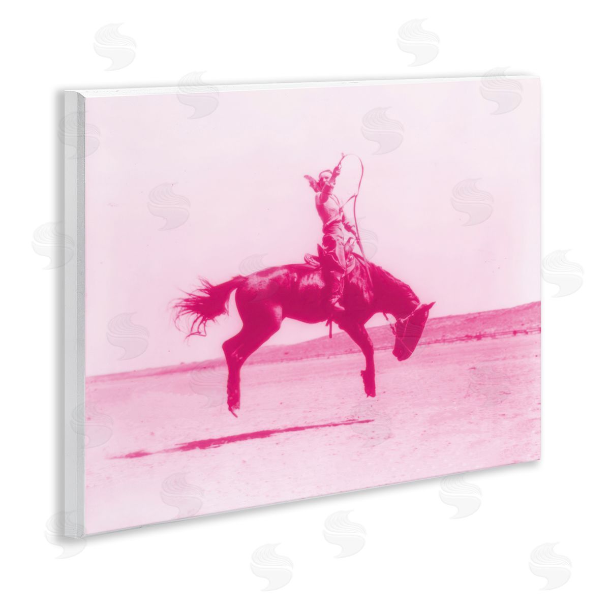 Stupell Studio Pink Galloping Cowgirl Wooden Wall Plaque Art Print