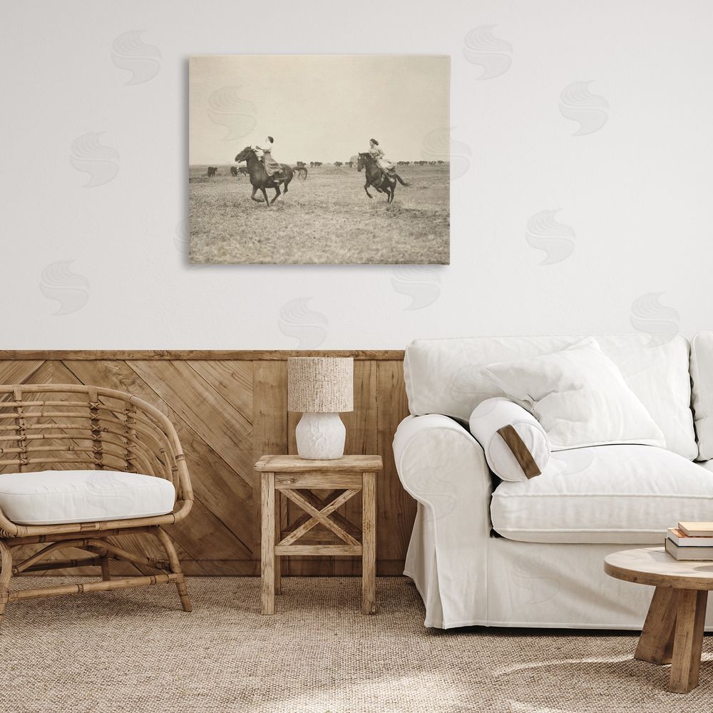 Stupell Studio Galloping Cowgirl Friends Canvas Wall Art Print in Room