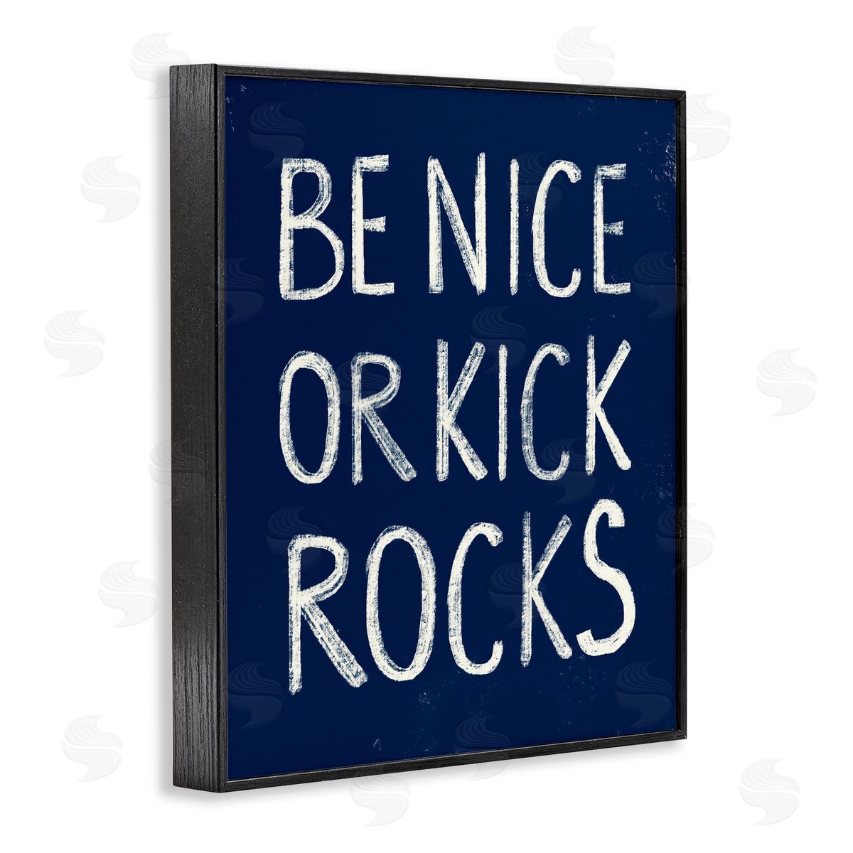 Stupell Studio Be Nice or Kick Rocks Black Framed Giclee Wall Art Print