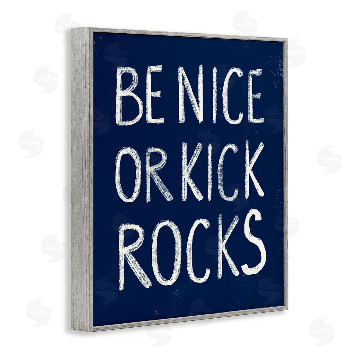 Stupell Studio Be Nice or Kick Rocks Gray Framed Giclee Wall Art Print