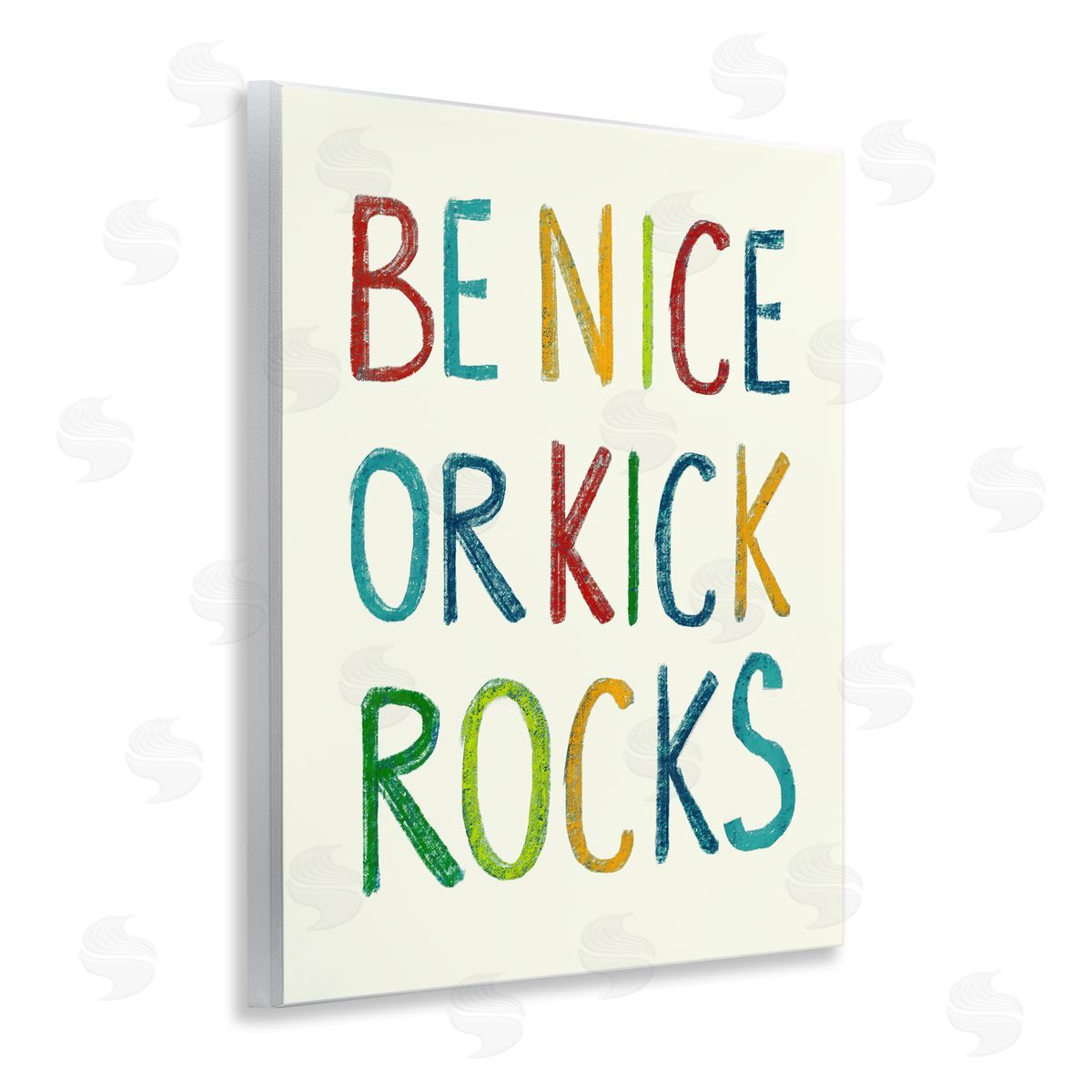 Stupell Studio Be Nice Minimal Phrase Wooden Wall Plaque Art Print