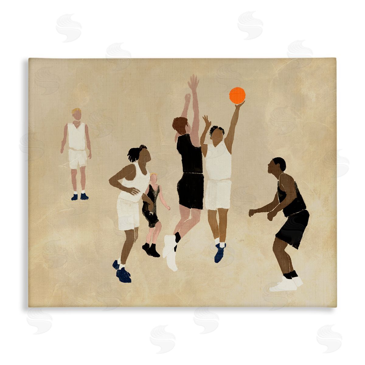 Stupell Studio Athletes Playing Basketball Canvas Wall Art Print