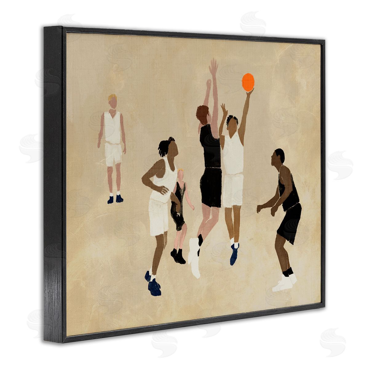 Stupell Studio Athletes Playing Basketball Black Framed Giclee Wall Art Print