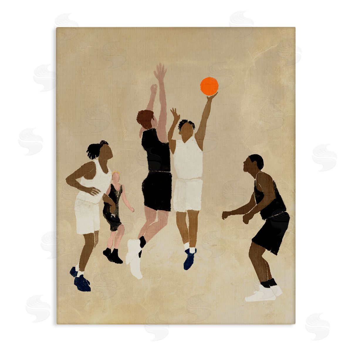 Stupell Studio Players with Basketball Canvas Wall Art Print