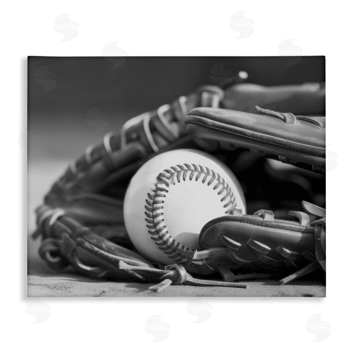 Stupell Studio Baseball Mitt & Ball Canvas Wall Art Print