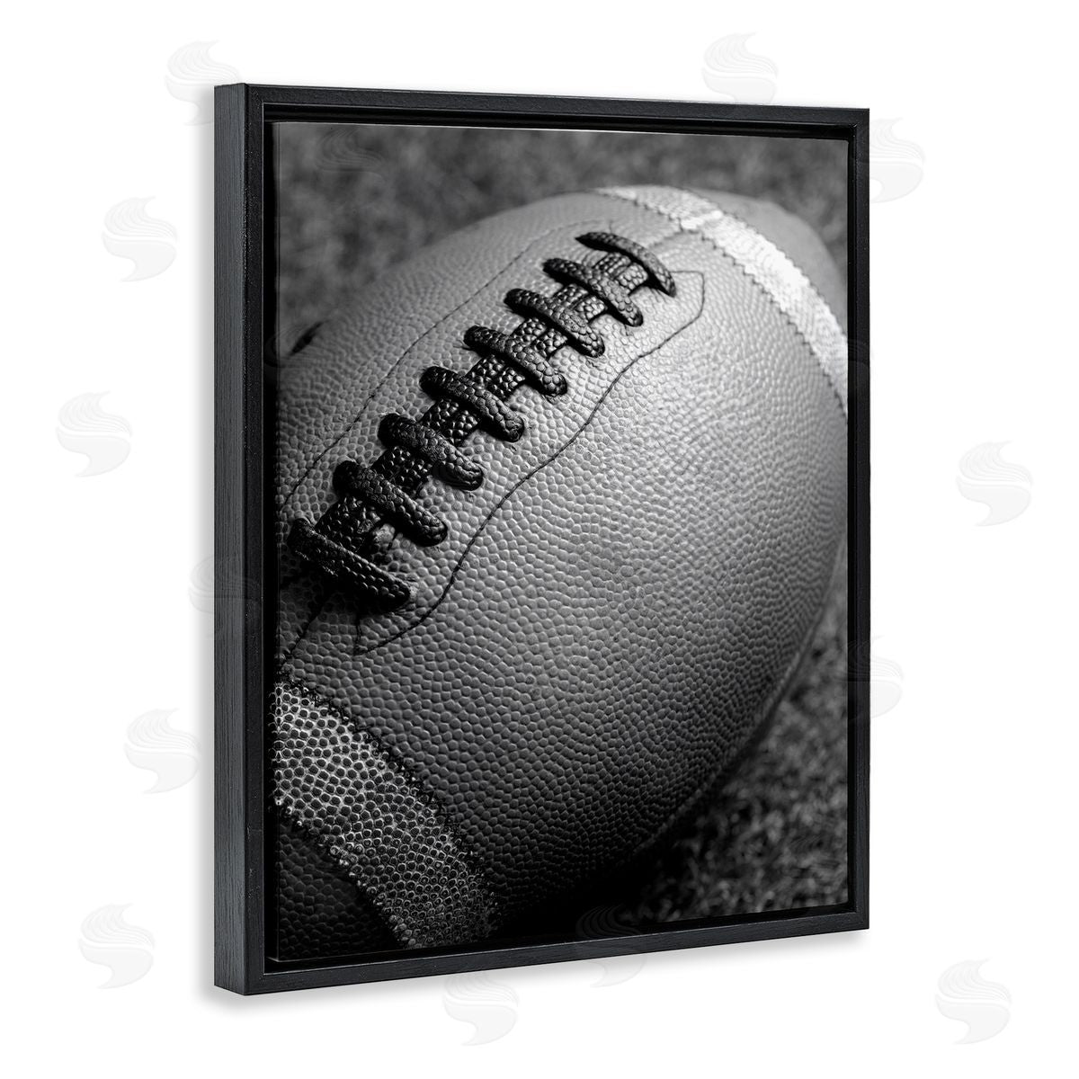 Stupell Studio Close Up Football Black Floating Frame Canvas Wall Art Print