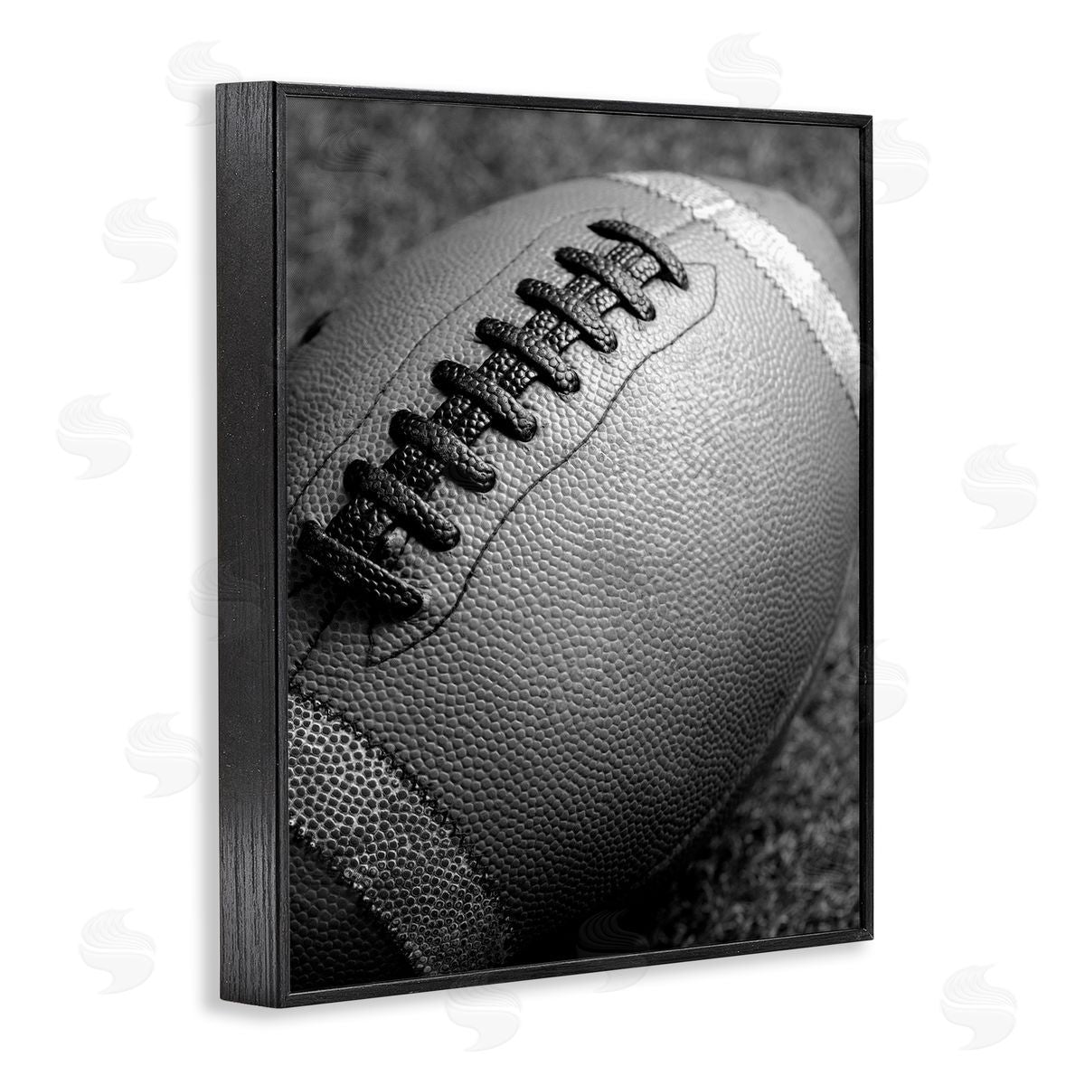 Stupell Studio Close Up Football Black Framed Giclee Wall Art Print