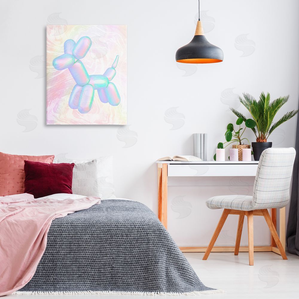 Stupell Studio Pastel Balloon Animal Canvas Wall Art Print in Room