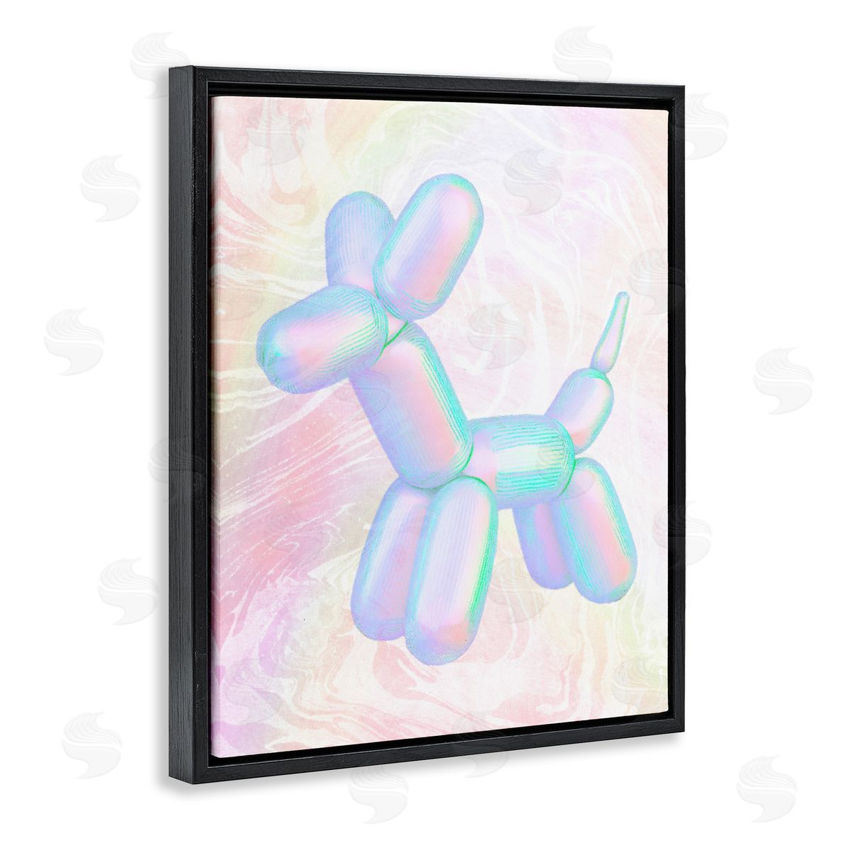 Stupell Studio Pastel Balloon Animal Black Floating Frame Canvas Wall Art Print