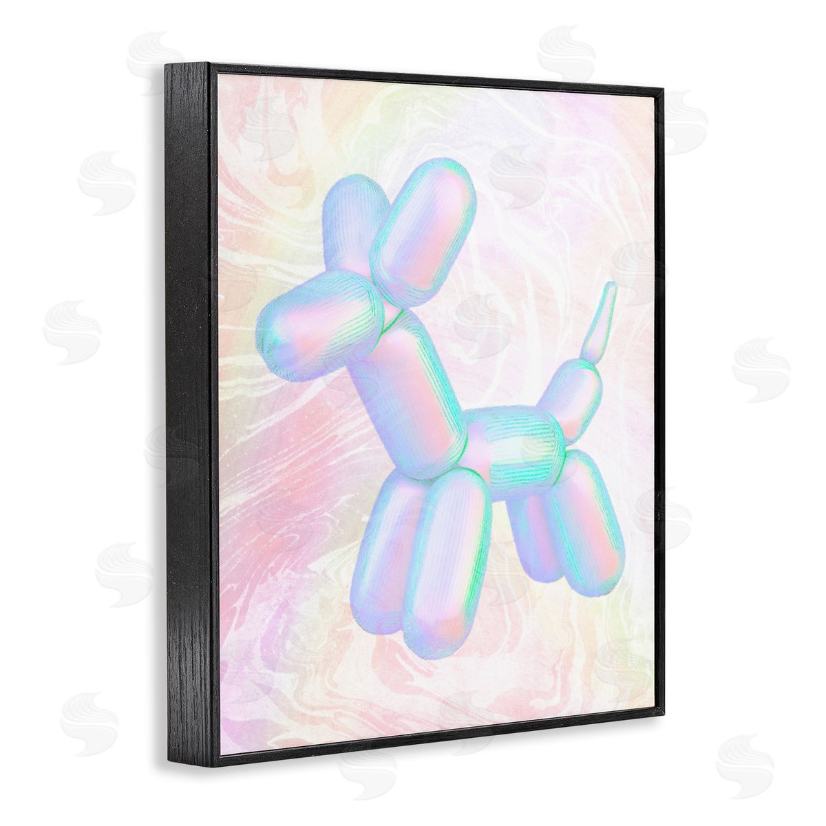 Stupell Studio Pastel Balloon Animal Black Framed Giclee Wall Art Print