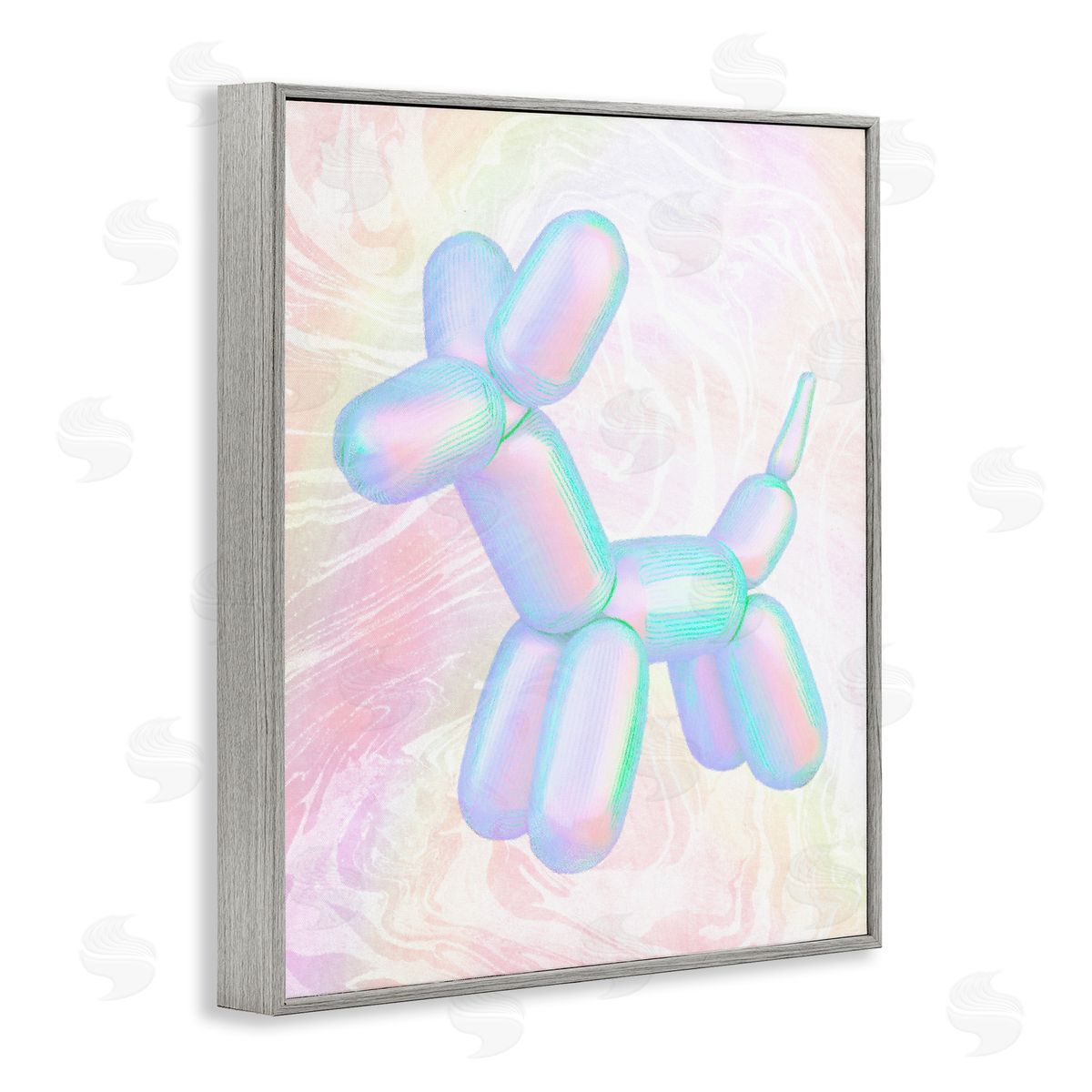 Stupell Studio Pastel Balloon Animal Gray Framed Giclee Wall Art Print