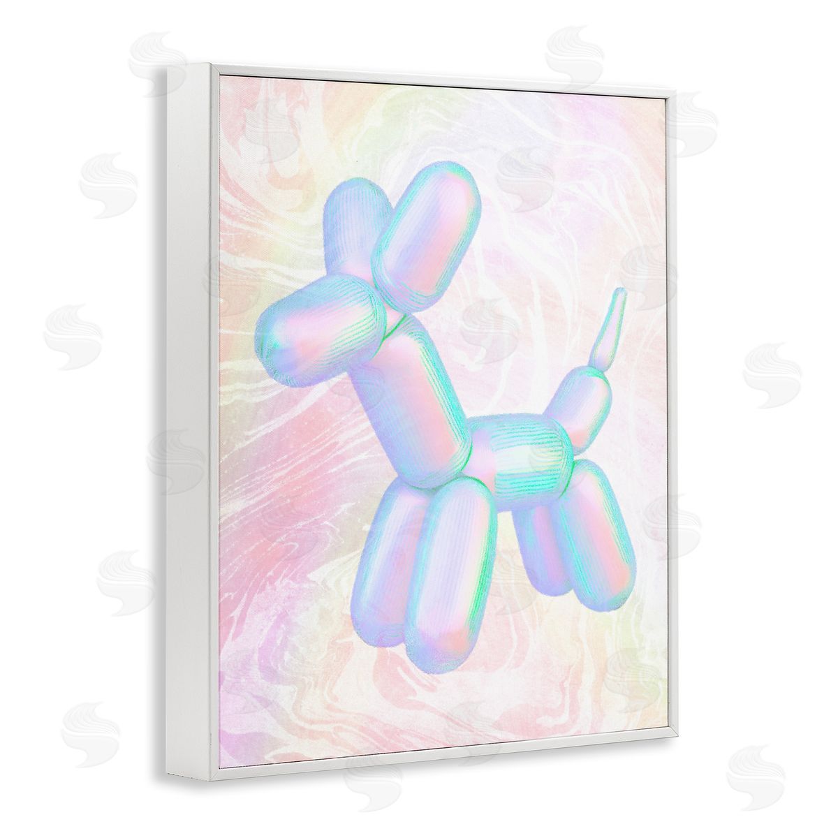 Stupell Studio Pastel Balloon Animal White Framed Giclee Wall Art Print