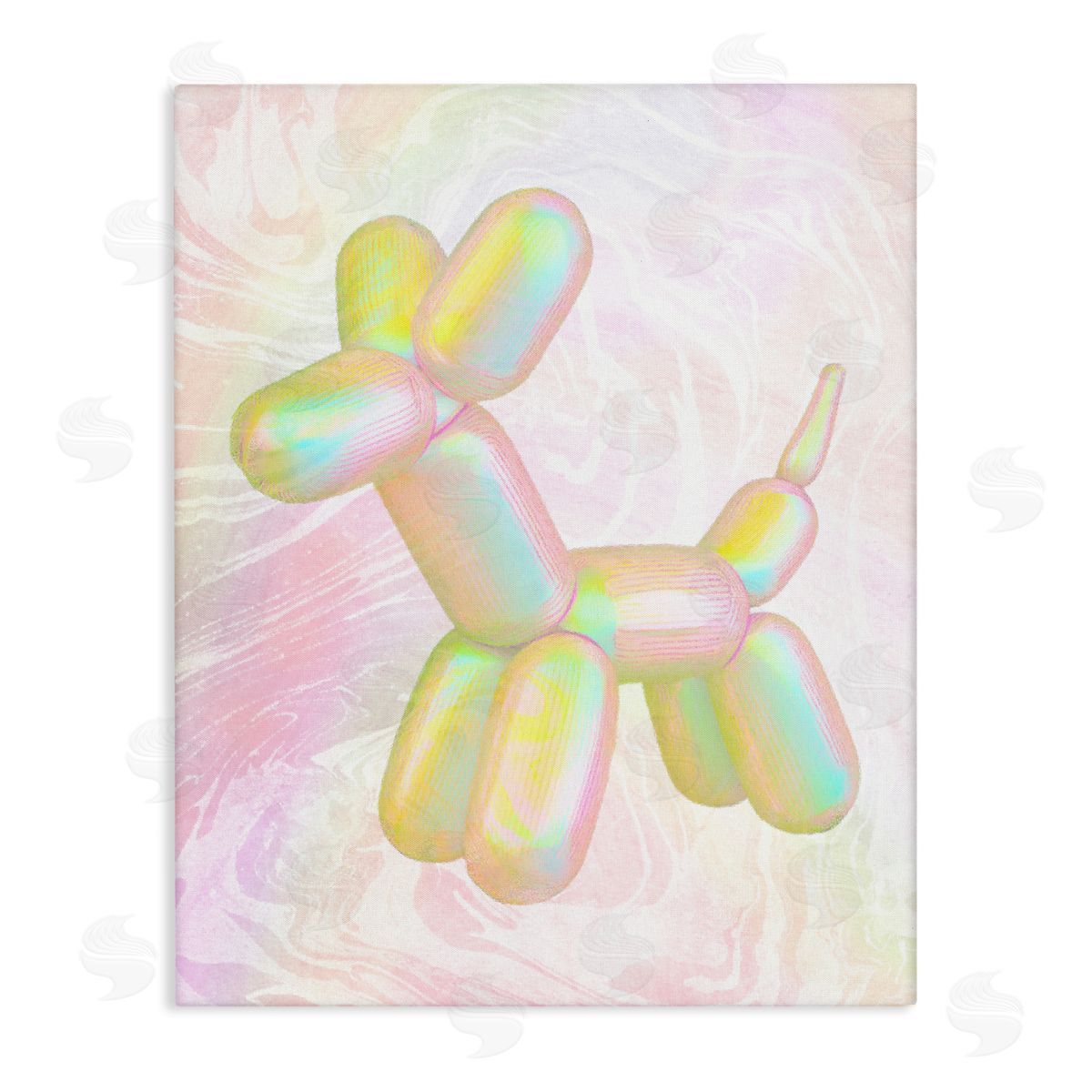 Stupell Studio Yellow Balloon Animal Canvas Wall Art Print