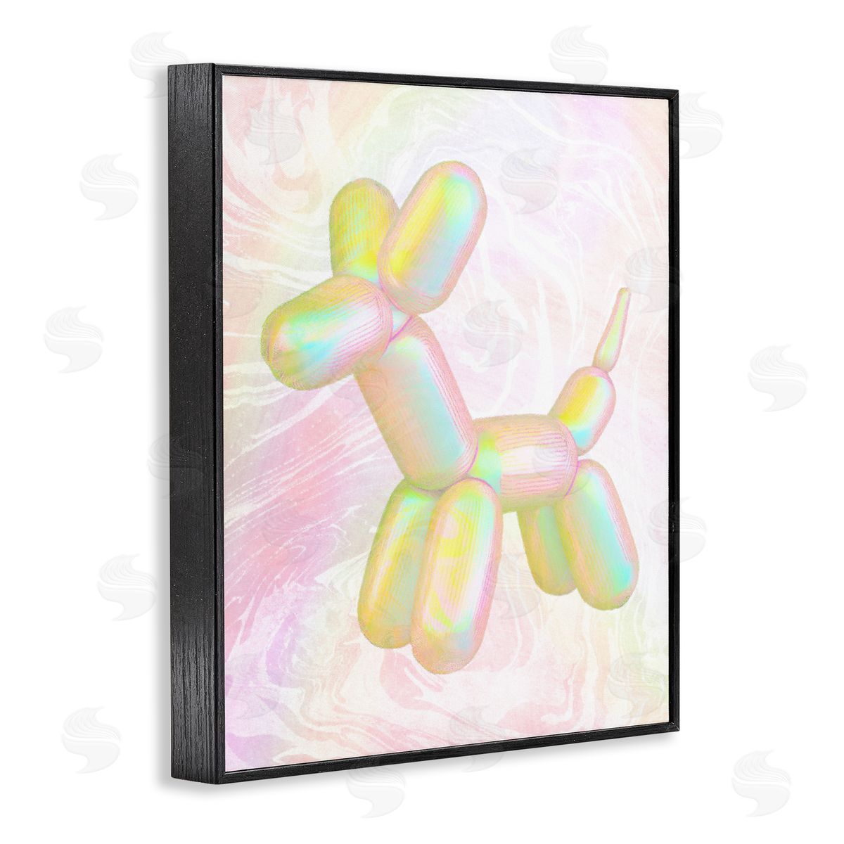 Stupell Studio Yellow Balloon Animal Black Framed Giclee Wall Art Print