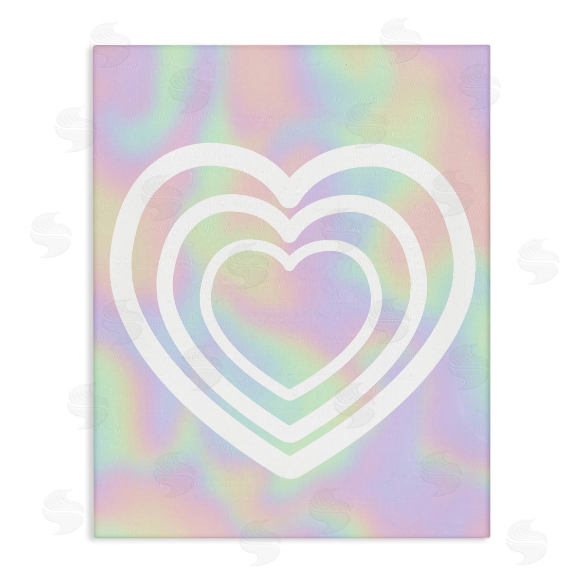 Stupell Studio Pastel Pattern with Hearts Canvas Wall Art Print