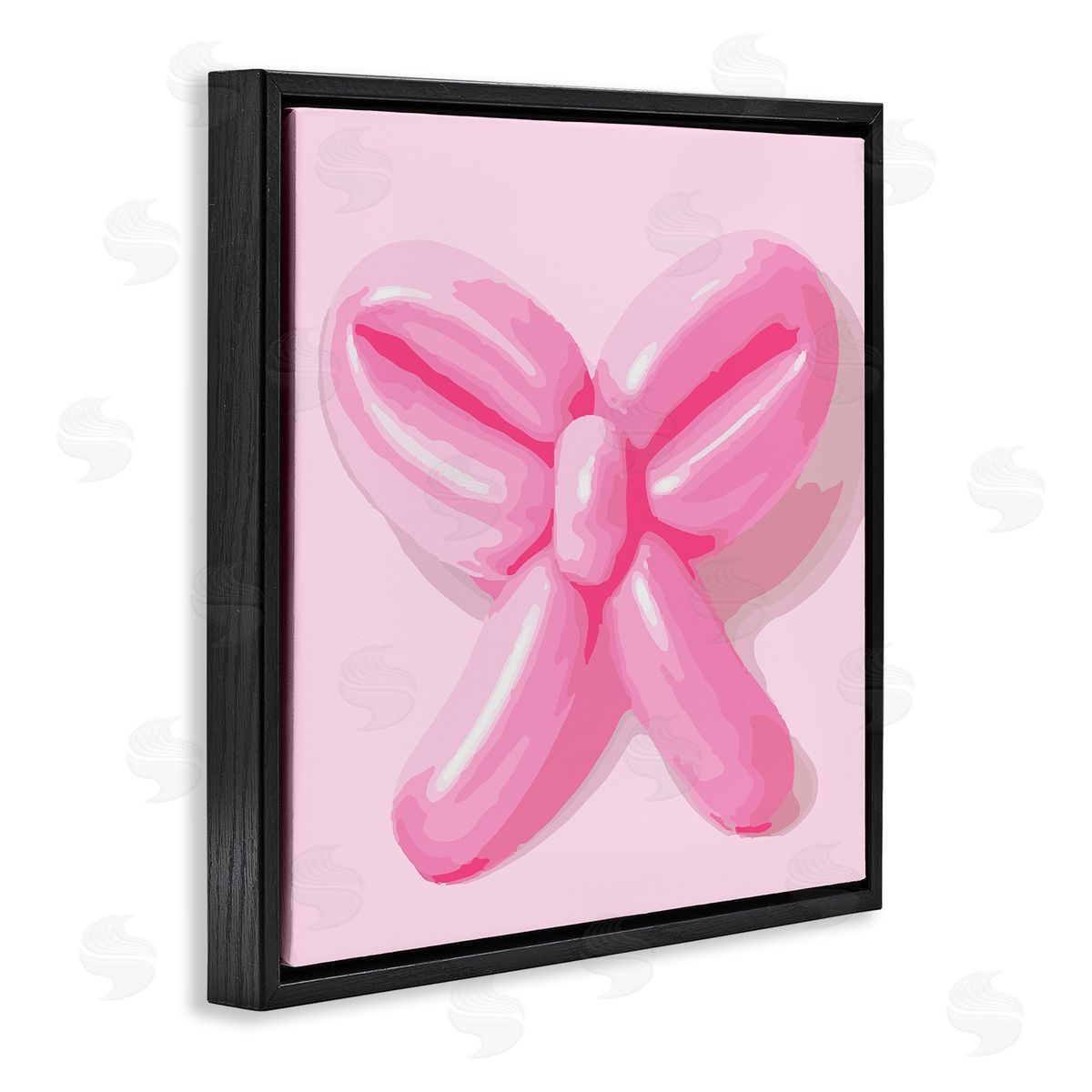 Stupell Studio Pink Balloon Bow Black Floating Frame Canvas Wall Art Print