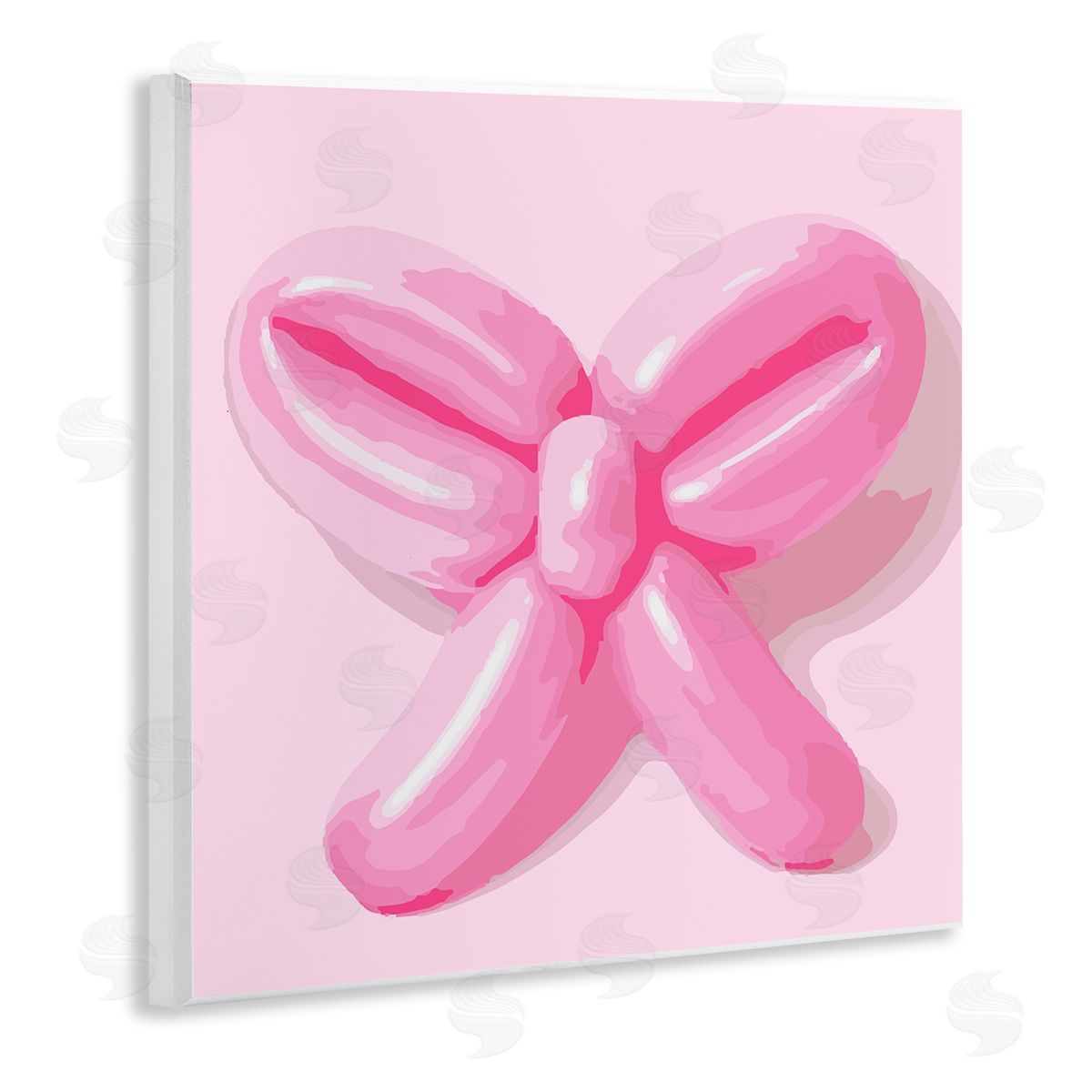 Stupell Studio Pink Balloon Bow Wooden Wall Plaque Art Print