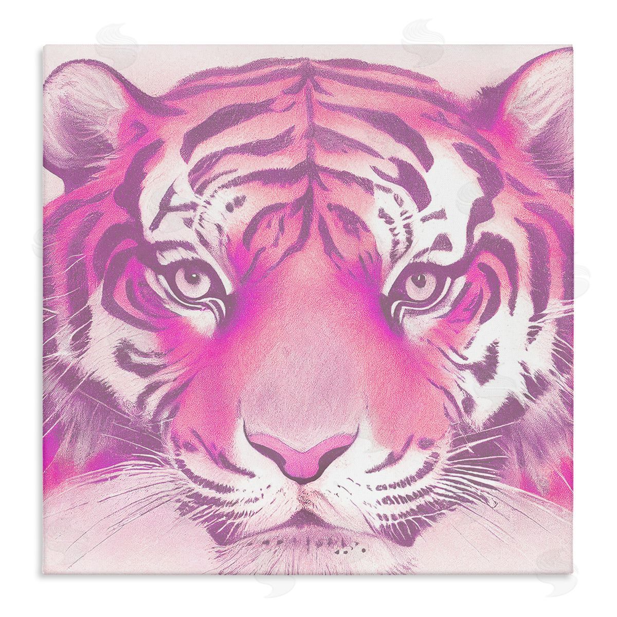 Stupell Studio Pink Tiger Face Canvas Wall Art Print