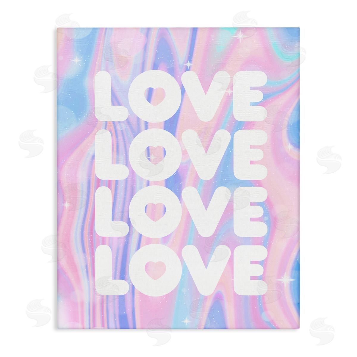 Stupell Studio Love with Wavy Pastels Canvas Wall Art Print