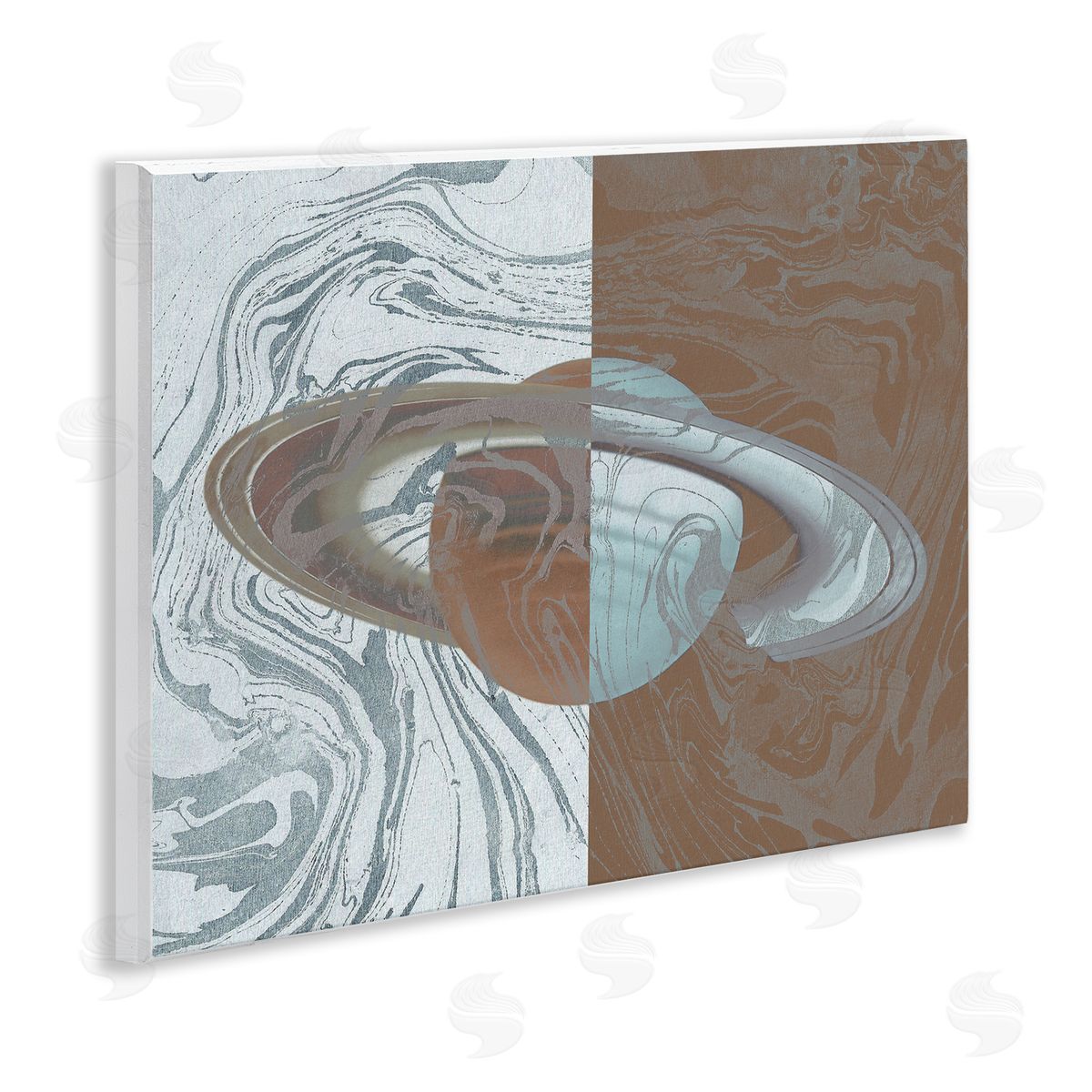 Stupell Studio Abstract Marbled Planet Wooden Wall Plaque Art Print