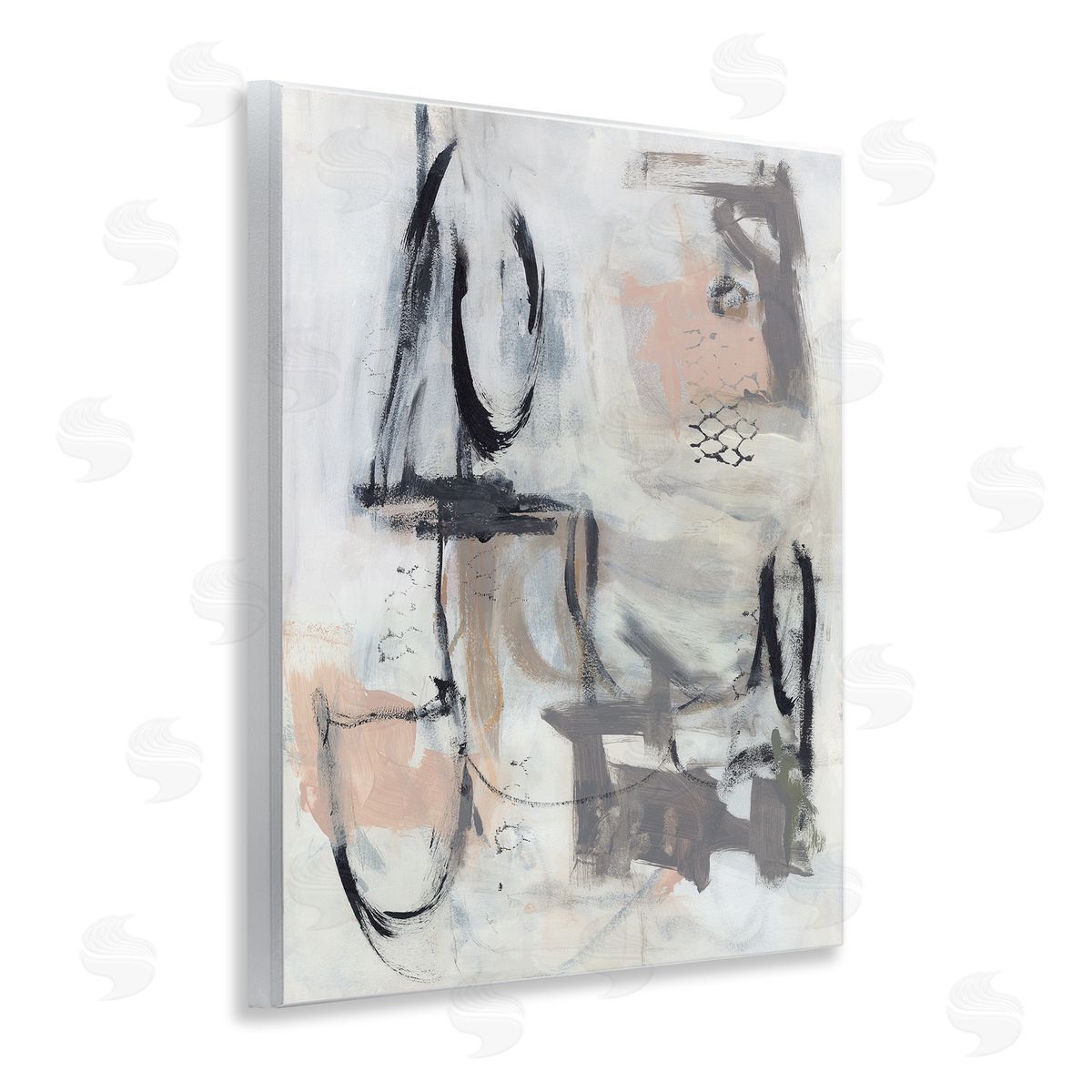 Valerie Corvin Brushed Collage Abstract Wooden Wall Plaque Art Print