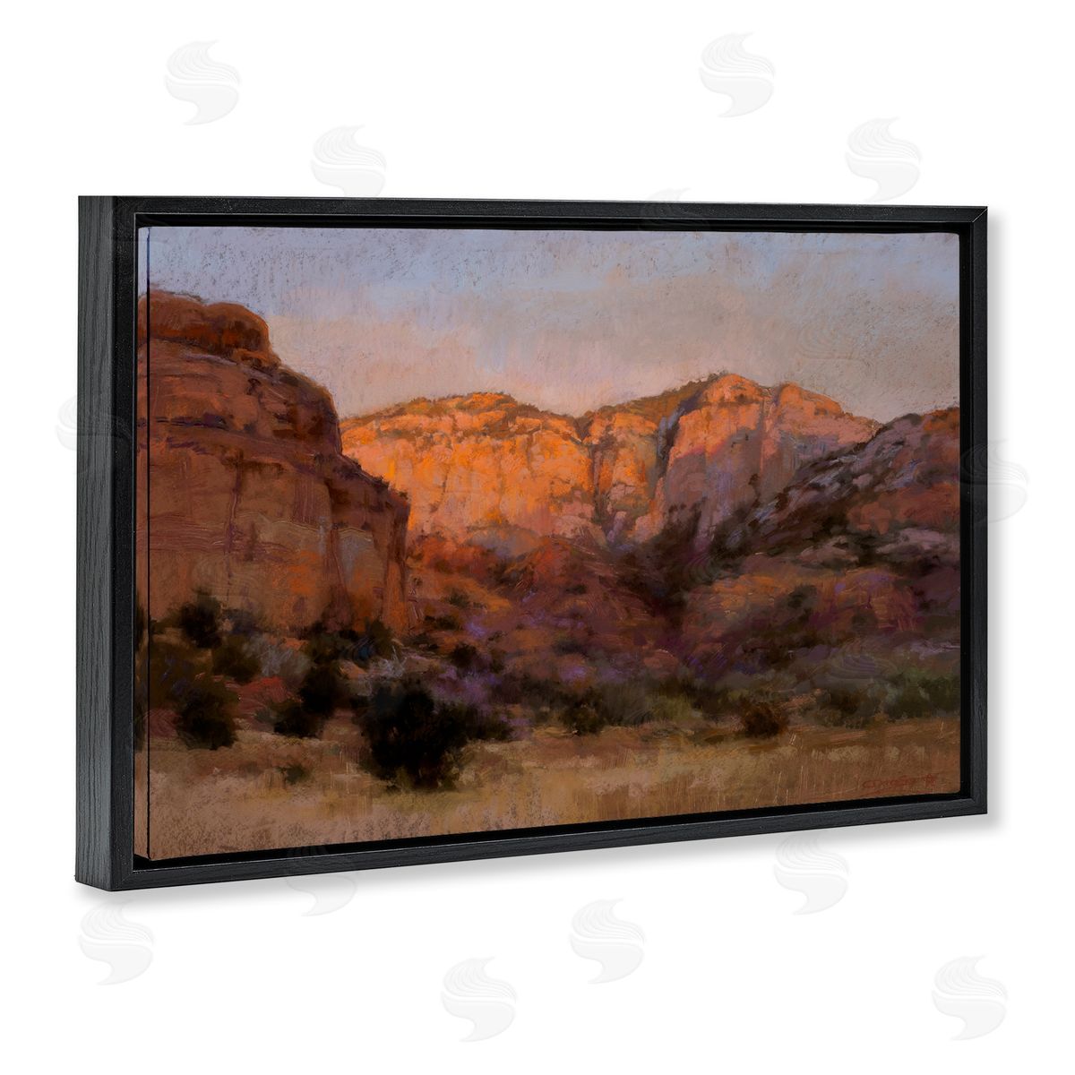 Christine Debrosky Canyon Cliffs Landscape Black Floating Frame Canvas Wall Art Print