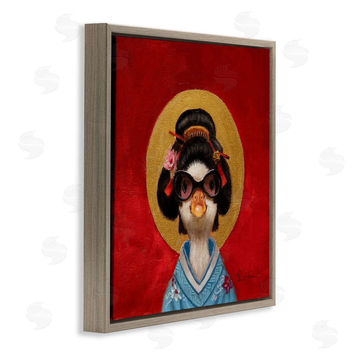 Lucia Heffernan Traditional Clothing Duck Brown Floating Frame Canvas Wall Art Print