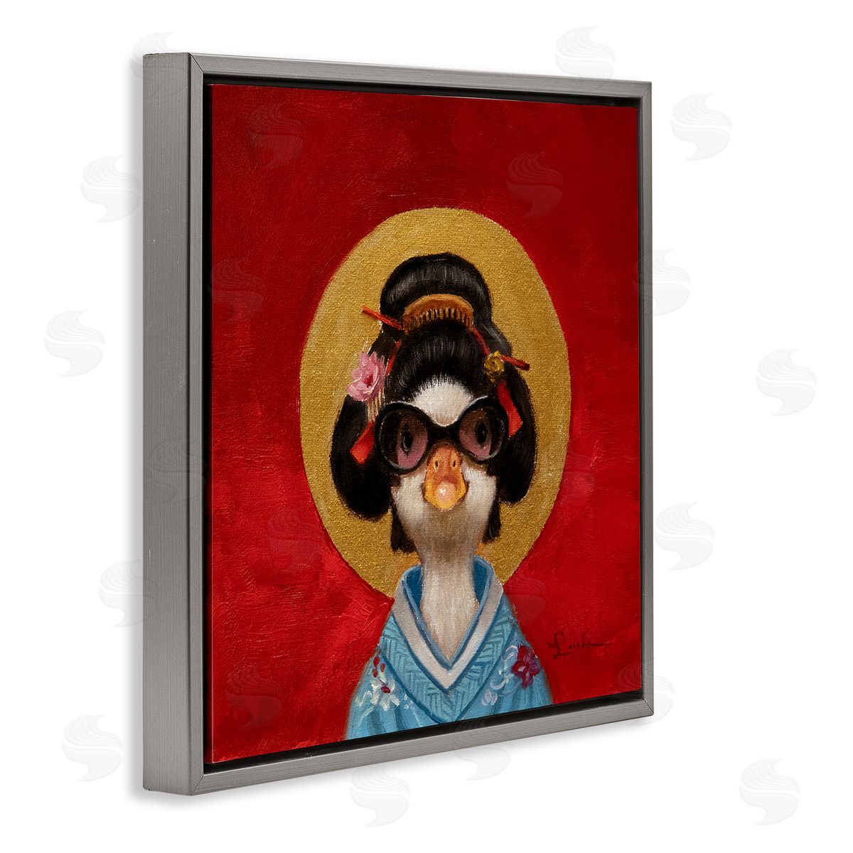 Lucia Heffernan Traditional Clothing Duck Gray Floating Frame Canvas Wall Art Print