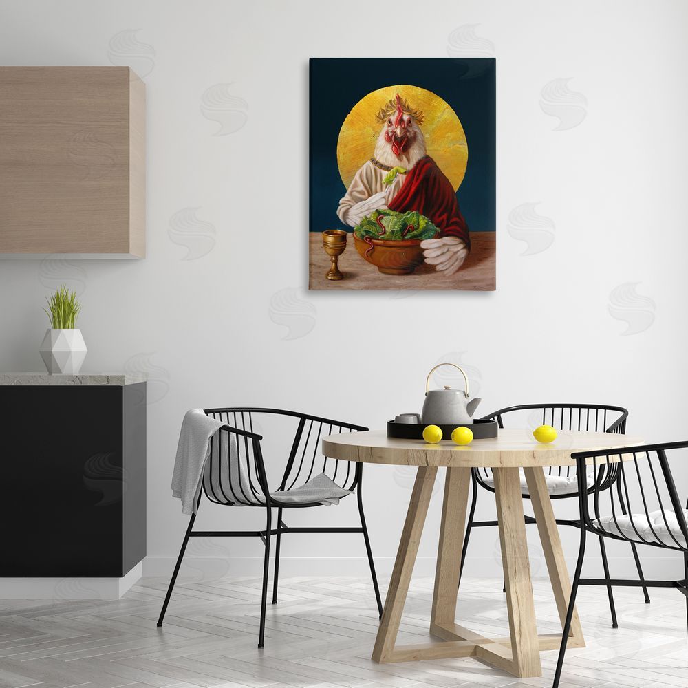 Lucia Heffernan Classic Hen with Meal Canvas Wall Art Print in Room