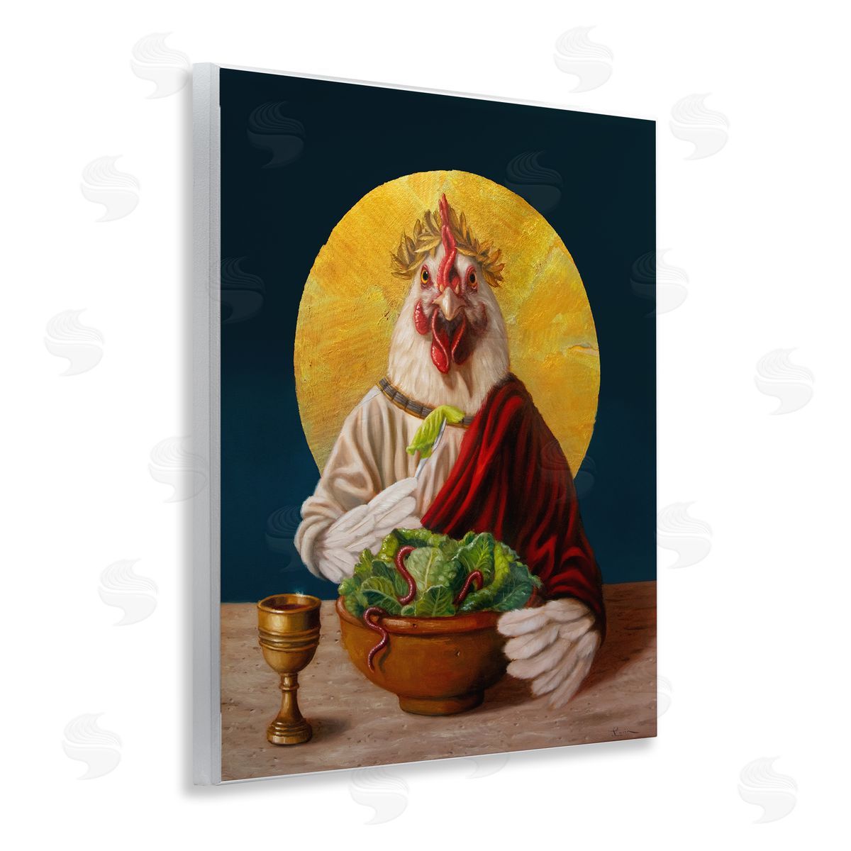 Lucia Heffernan Classic Hen with Meal Wooden Wall Plaque Art Print