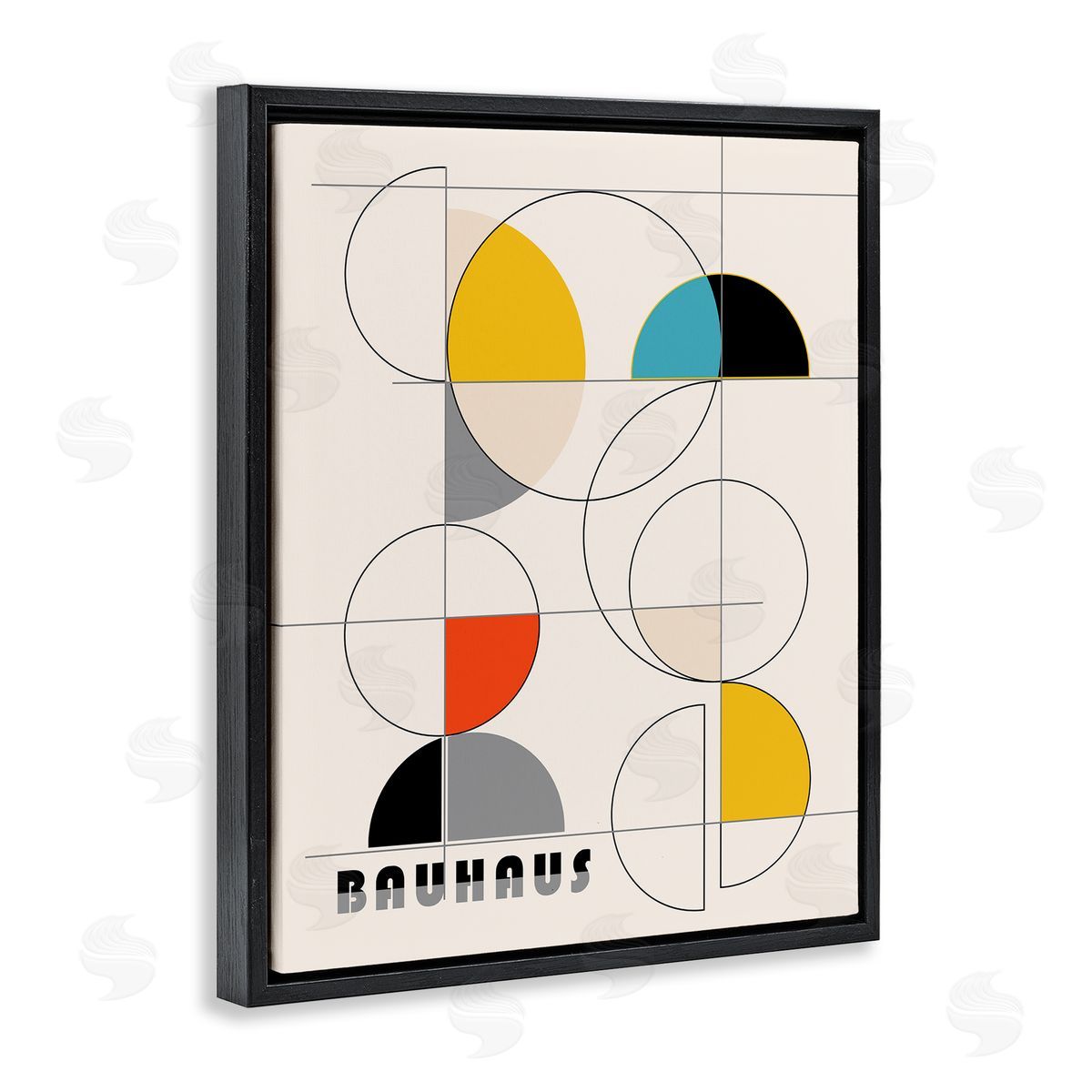 Ioana Horvat Bauhaus Movement Geometrics Black Floating Frame Canvas Wall Art Print
