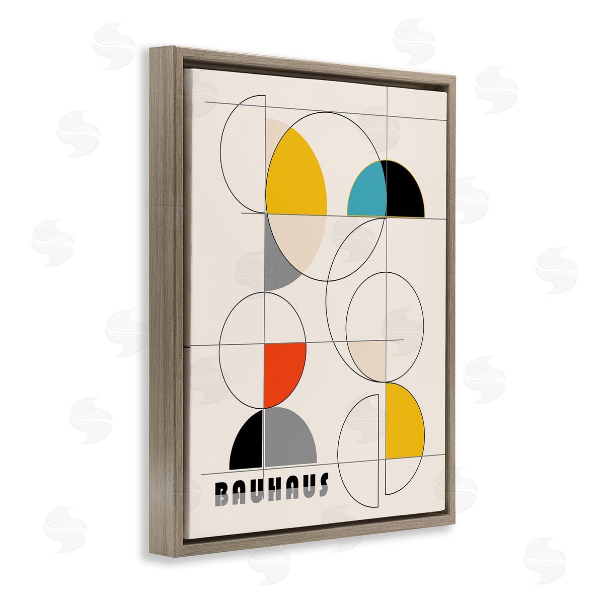 Ioana Horvat Bauhaus Movement Geometrics Brown Floating Frame Canvas Wall Art Print