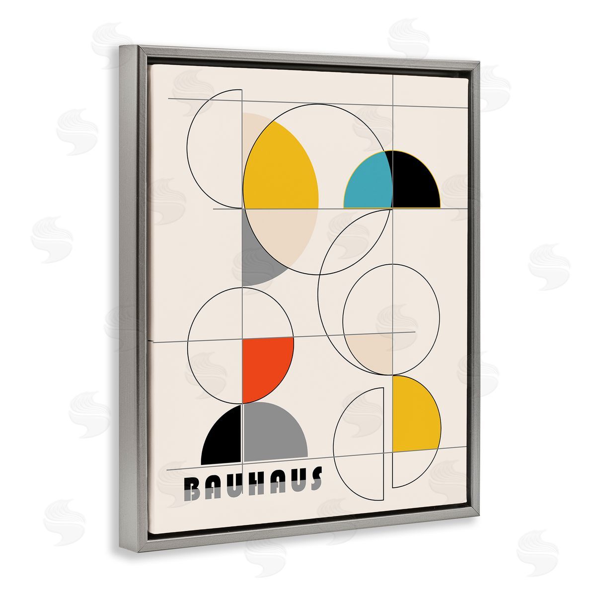 Ioana Horvat Bauhaus Movement Geometrics Gray Floating Frame Canvas Wall Art Print