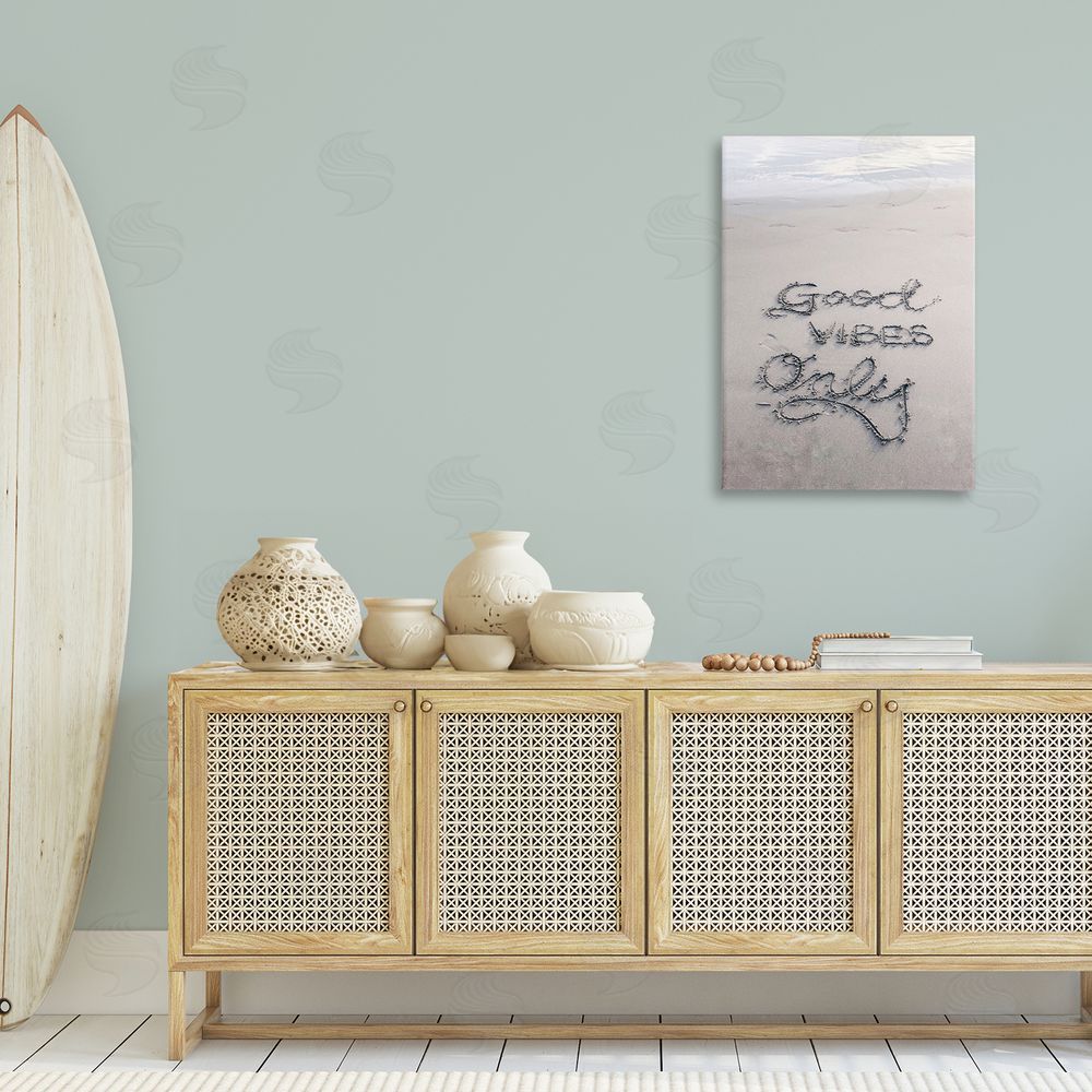Incado Good Vibes Only in Sand Canvas Wall Art Print in Room