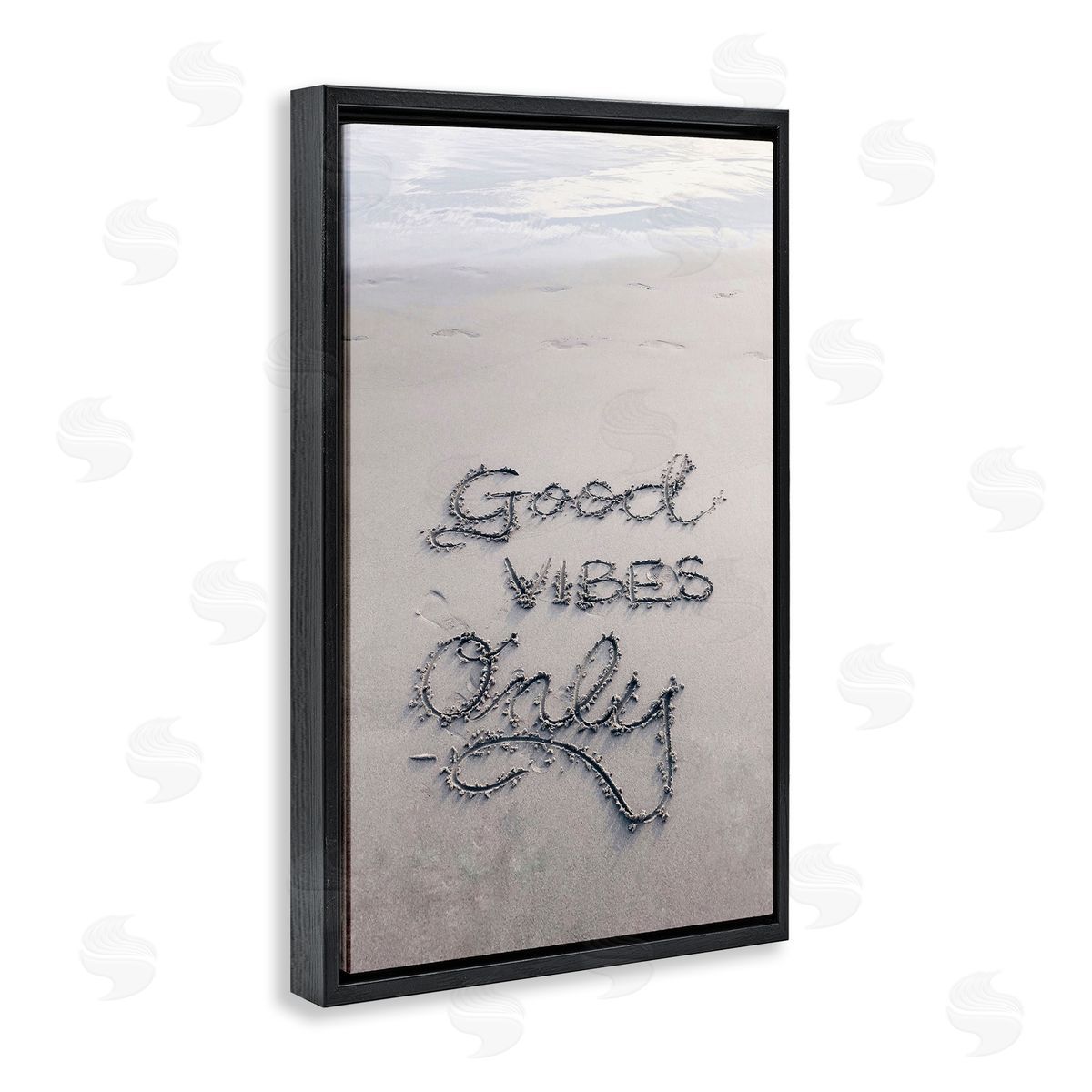 Incado Good Vibes Only in Sand Black Floating Frame Canvas Wall Art Print