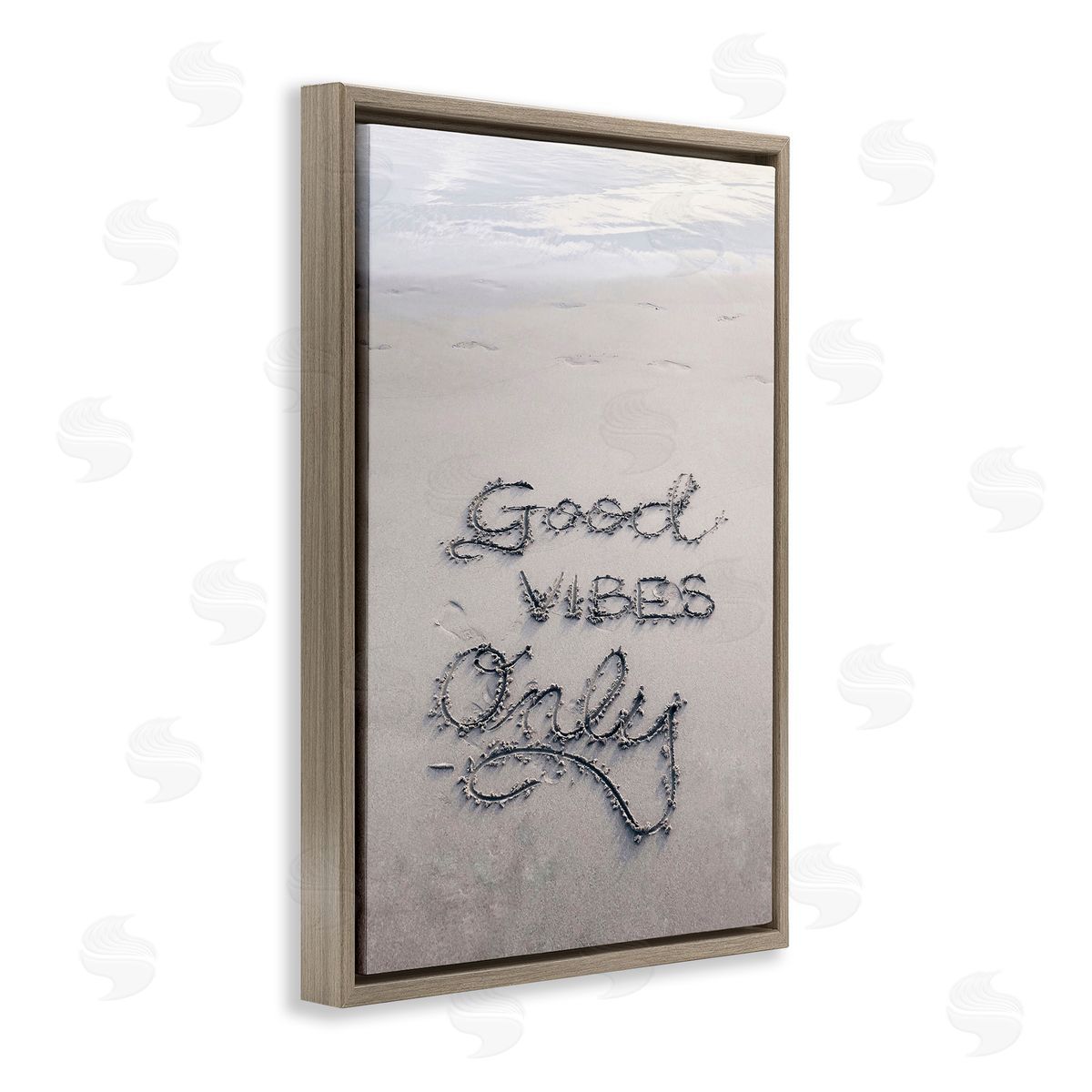 Incado Good Vibes Only in Sand Brown Floating Frame Canvas Wall Art Print