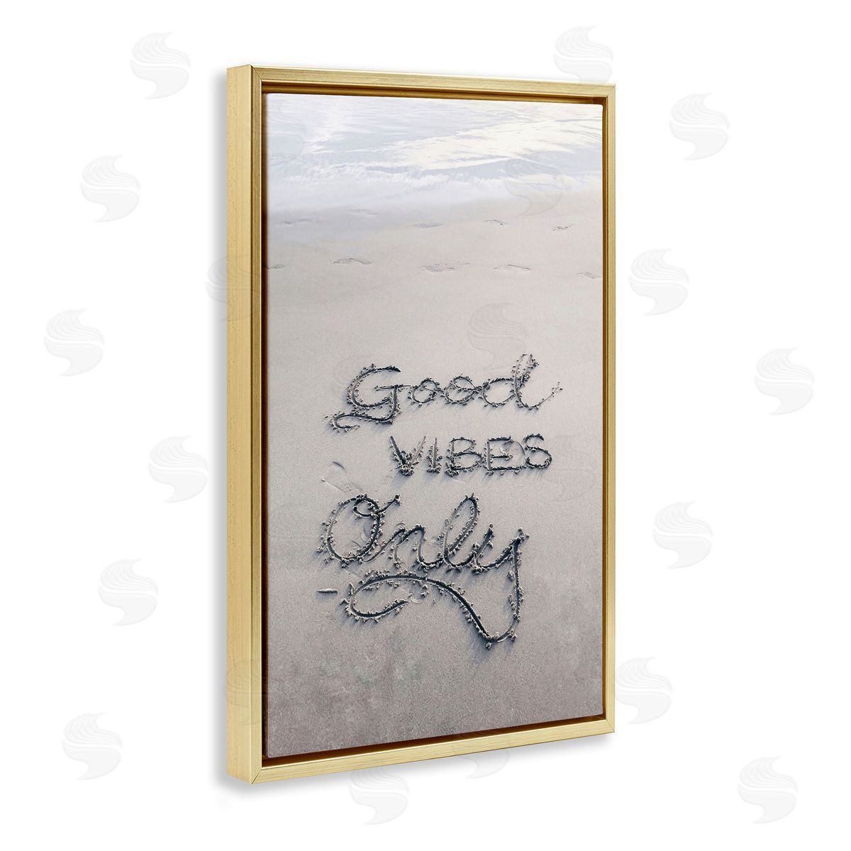 Incado Good Vibes Only in Sand Gold Floating Frame Canvas Wall Art Print