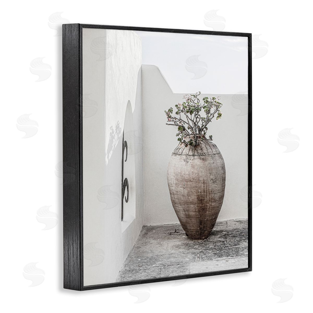 Incado Flower Vase with Architecture Black Framed Giclee Wall Art Print