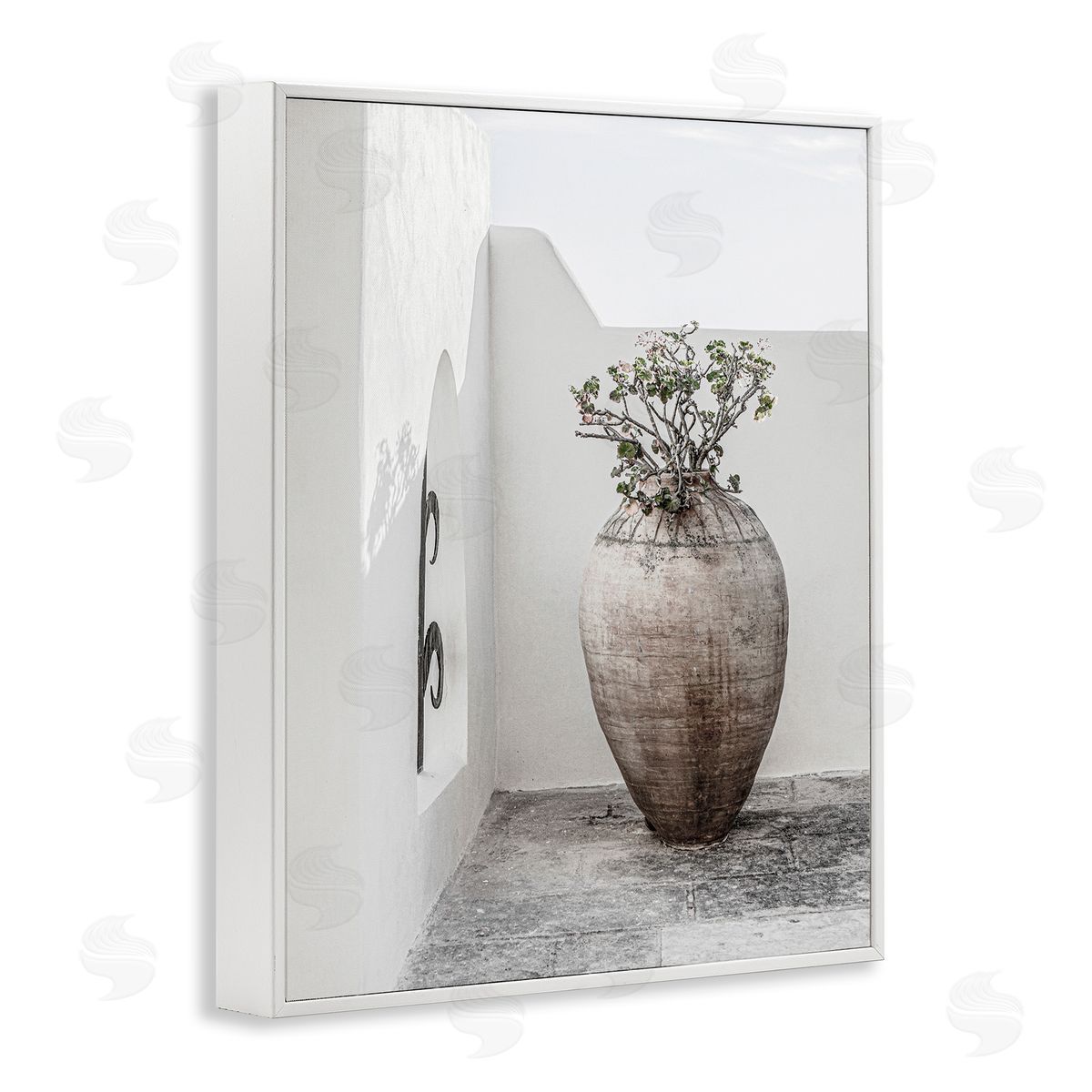 Incado Flower Vase with Architecture White Framed Giclee Wall Art Print