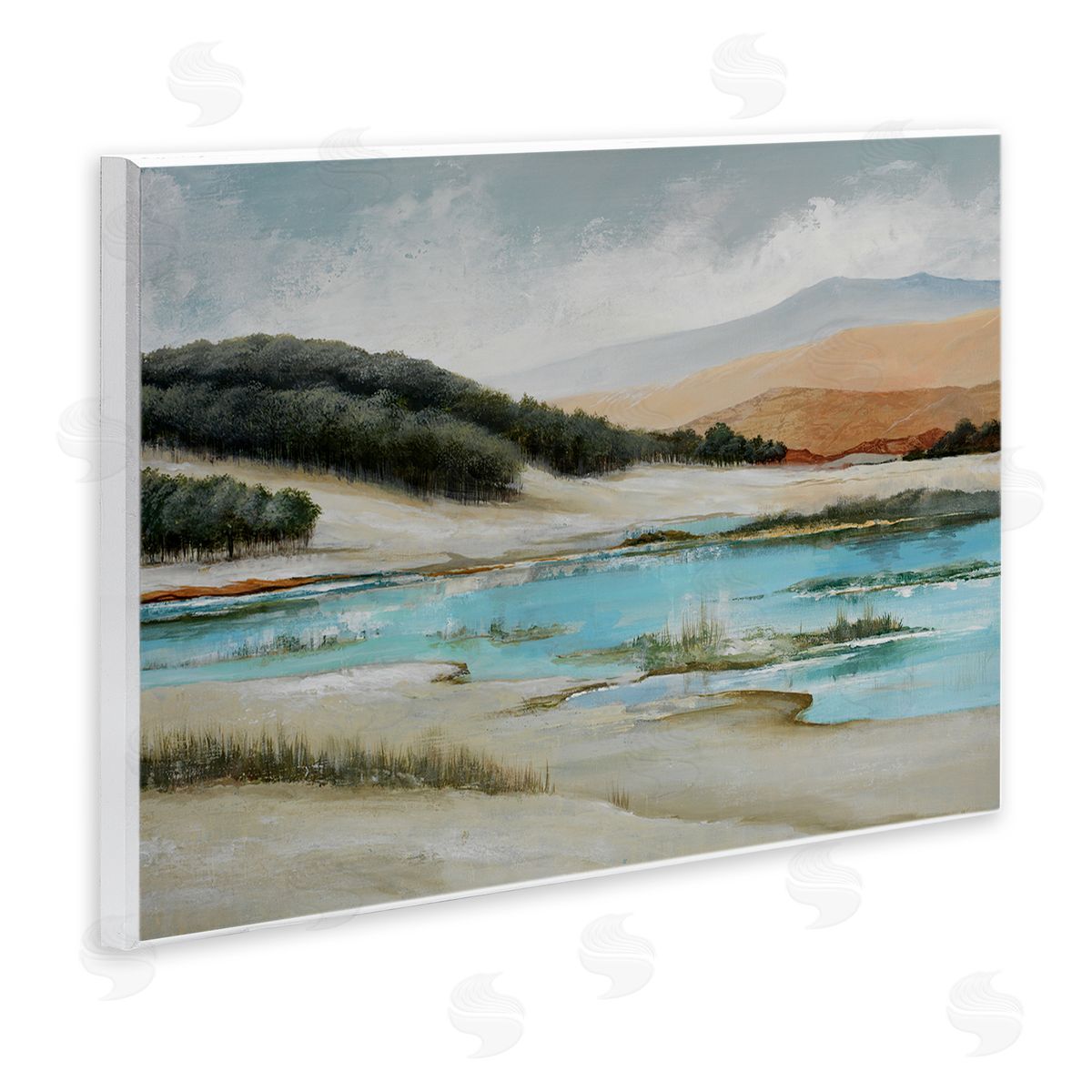 Max Maxx River's Edge Landscape Wooden Wall Plaque Art Print
